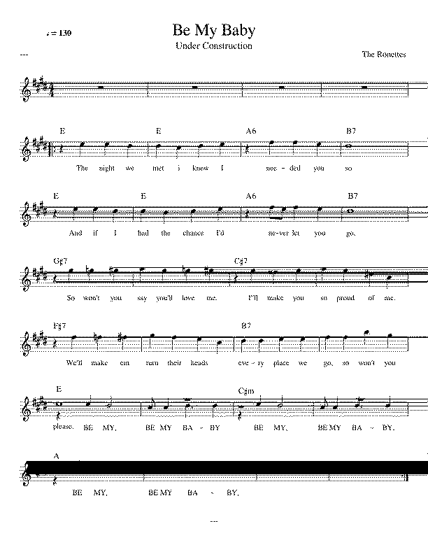 Partitura Be My Baby