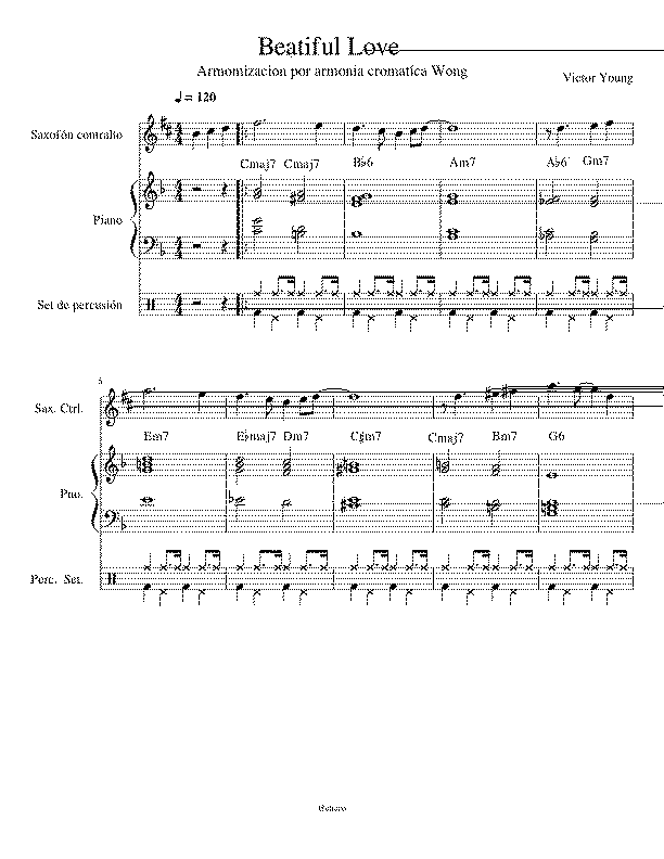 Partitura Beatiful Love