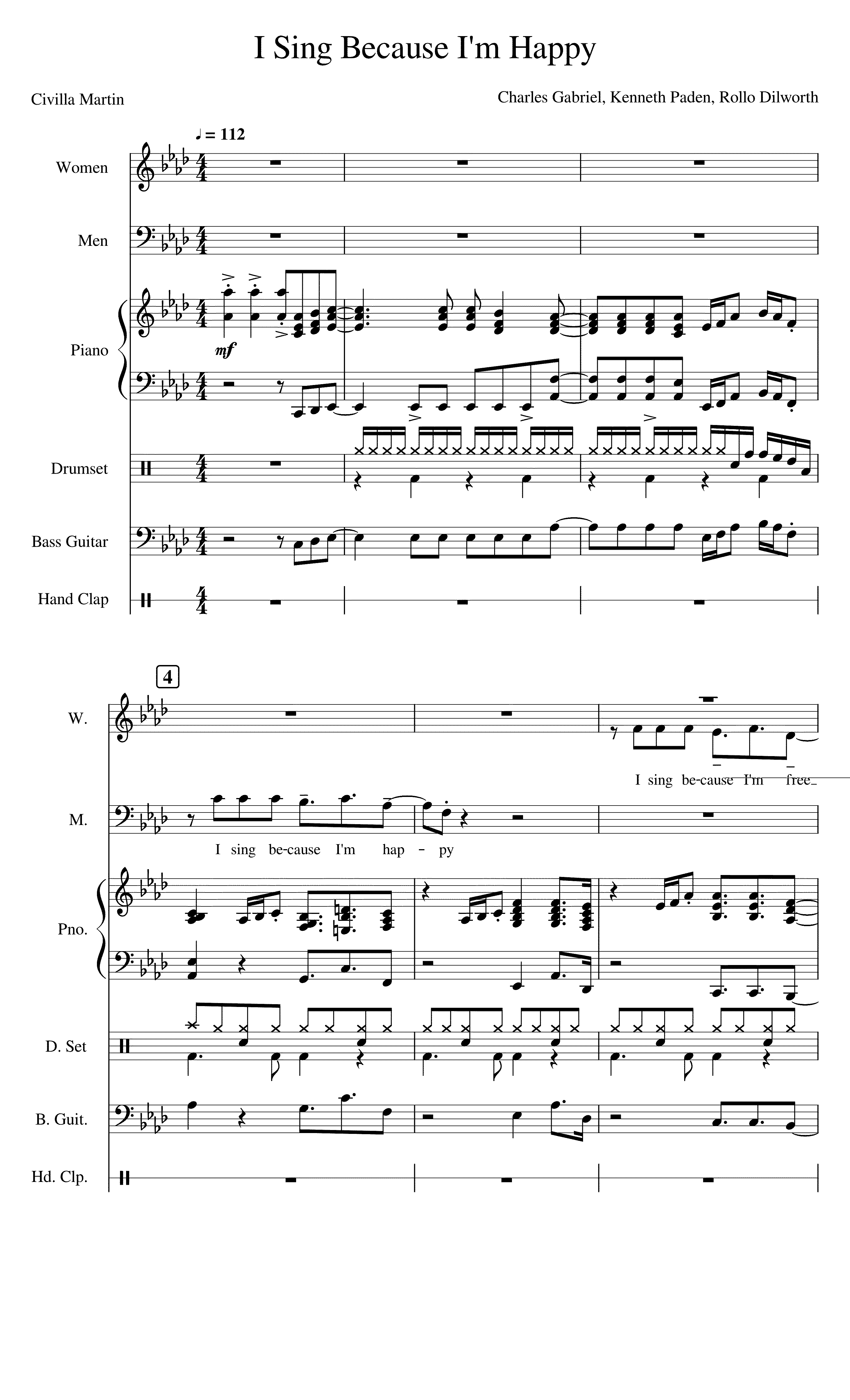 Partitura Because I'm Happy