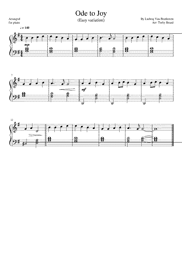 Partitura Beethoven Ode To Joy