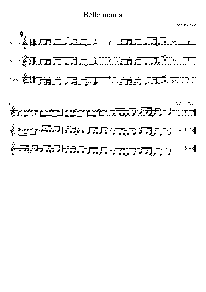 Partitura Belle Mama