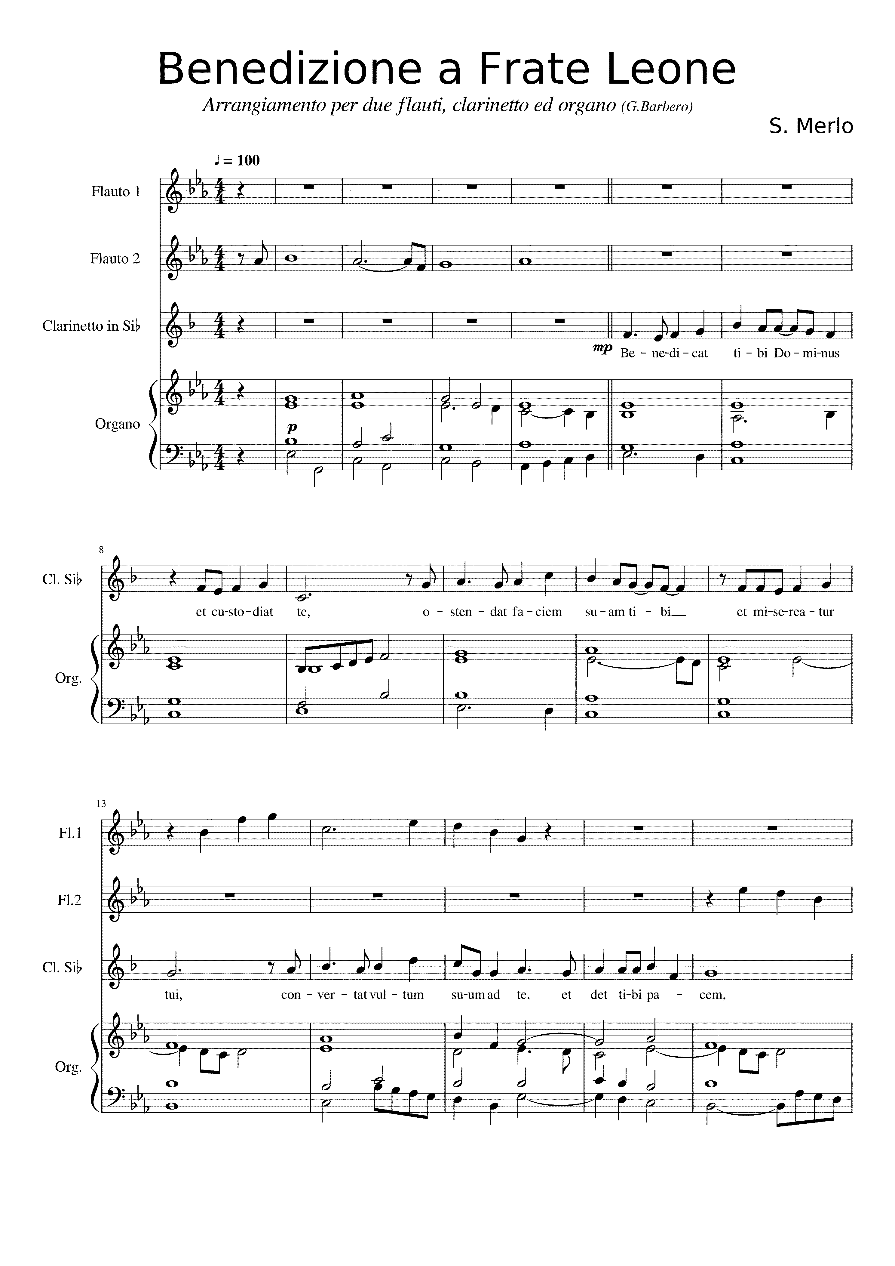 Partitura Benedicat Tibi Dominus