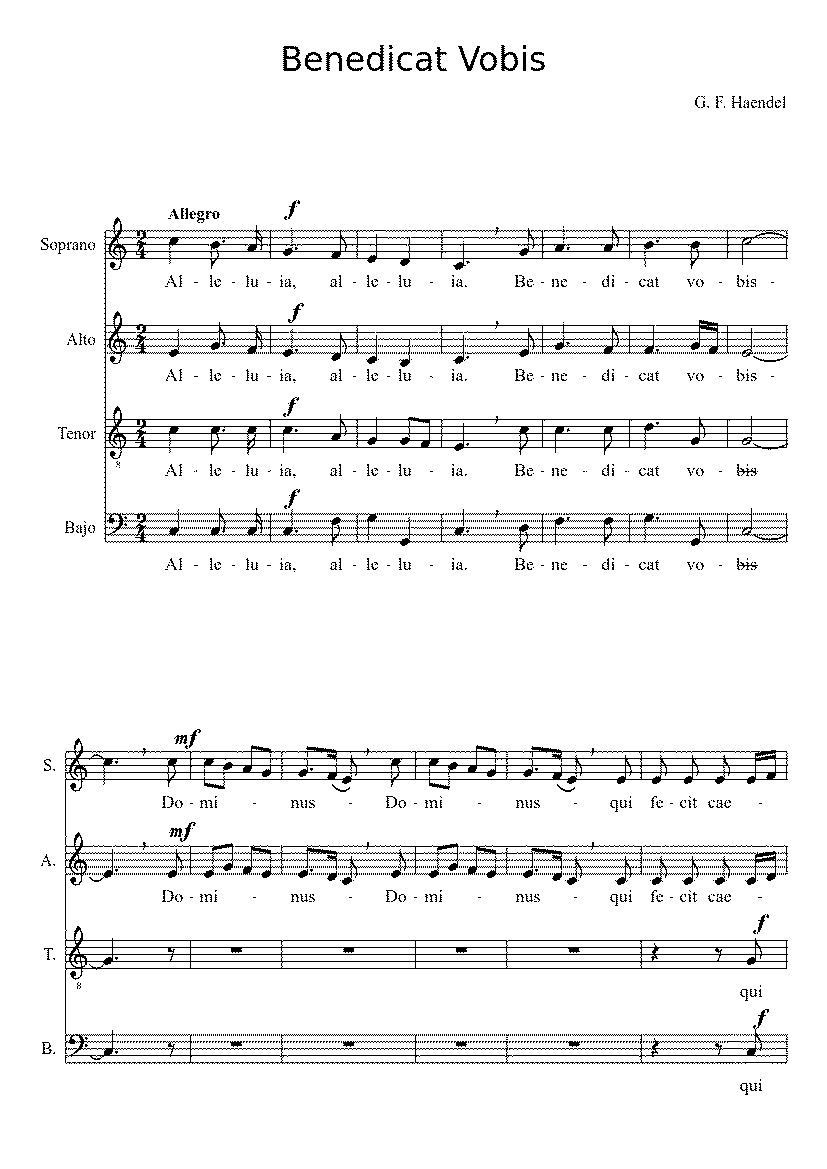 Partitura Benedicat Vobis
