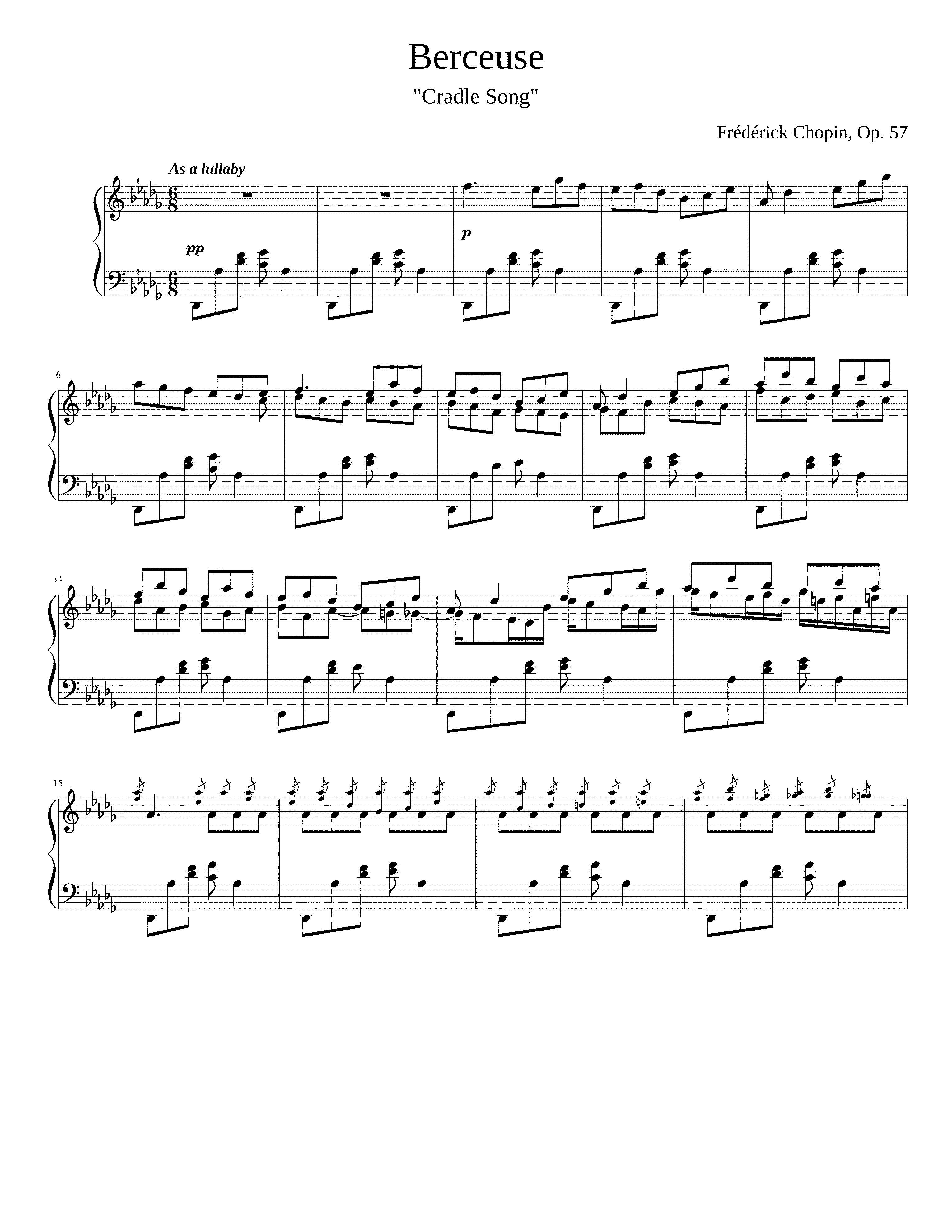 Partitura Berceuse Chopin