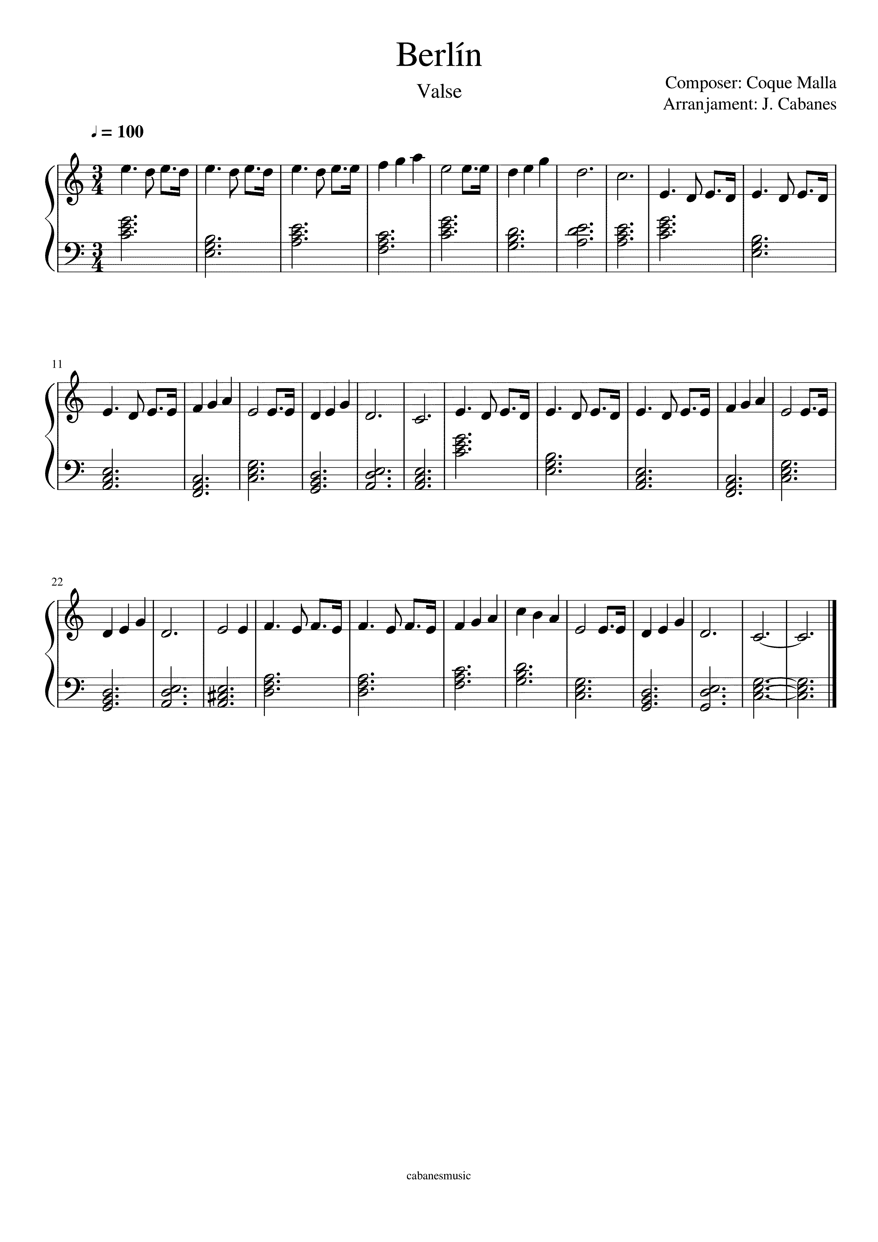Partitura Berlin Coque Malla