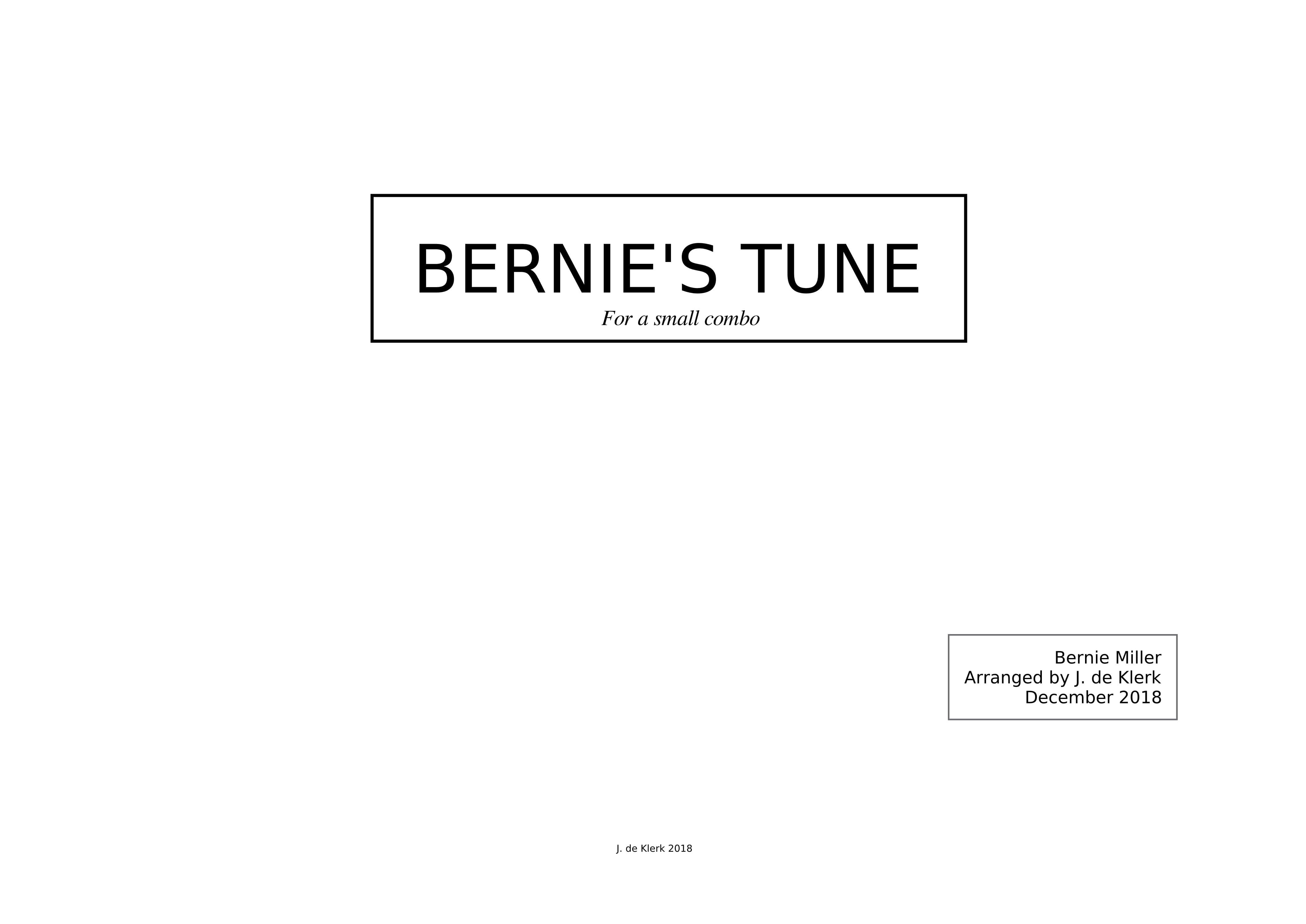 Partitura Bernie's Tune