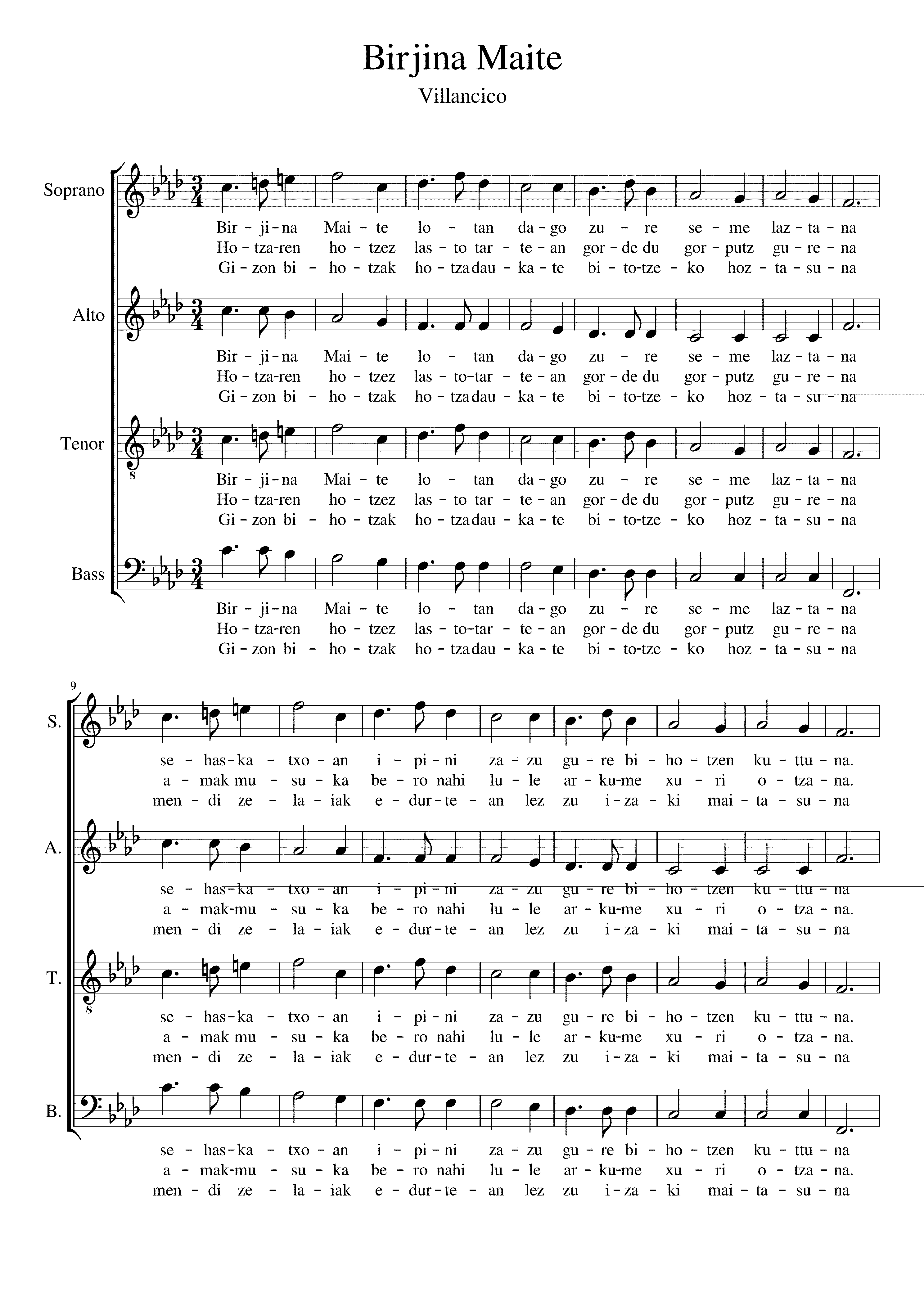 Partitura Birjina Maite