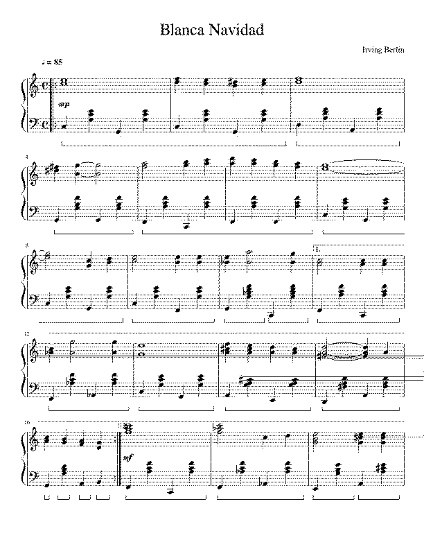 Partitura Blanca Navidad Irving Berlin