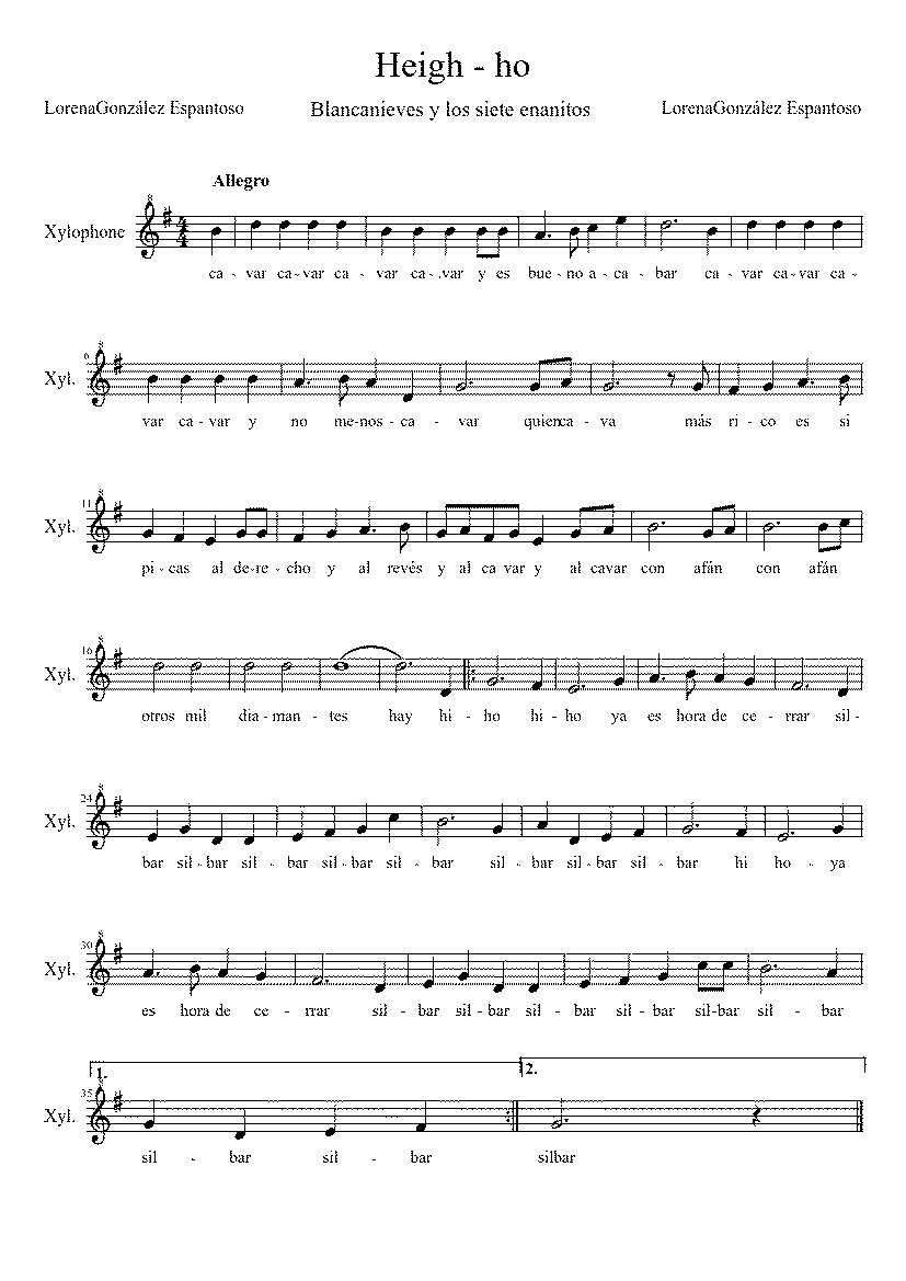 Partitura Blancanieves