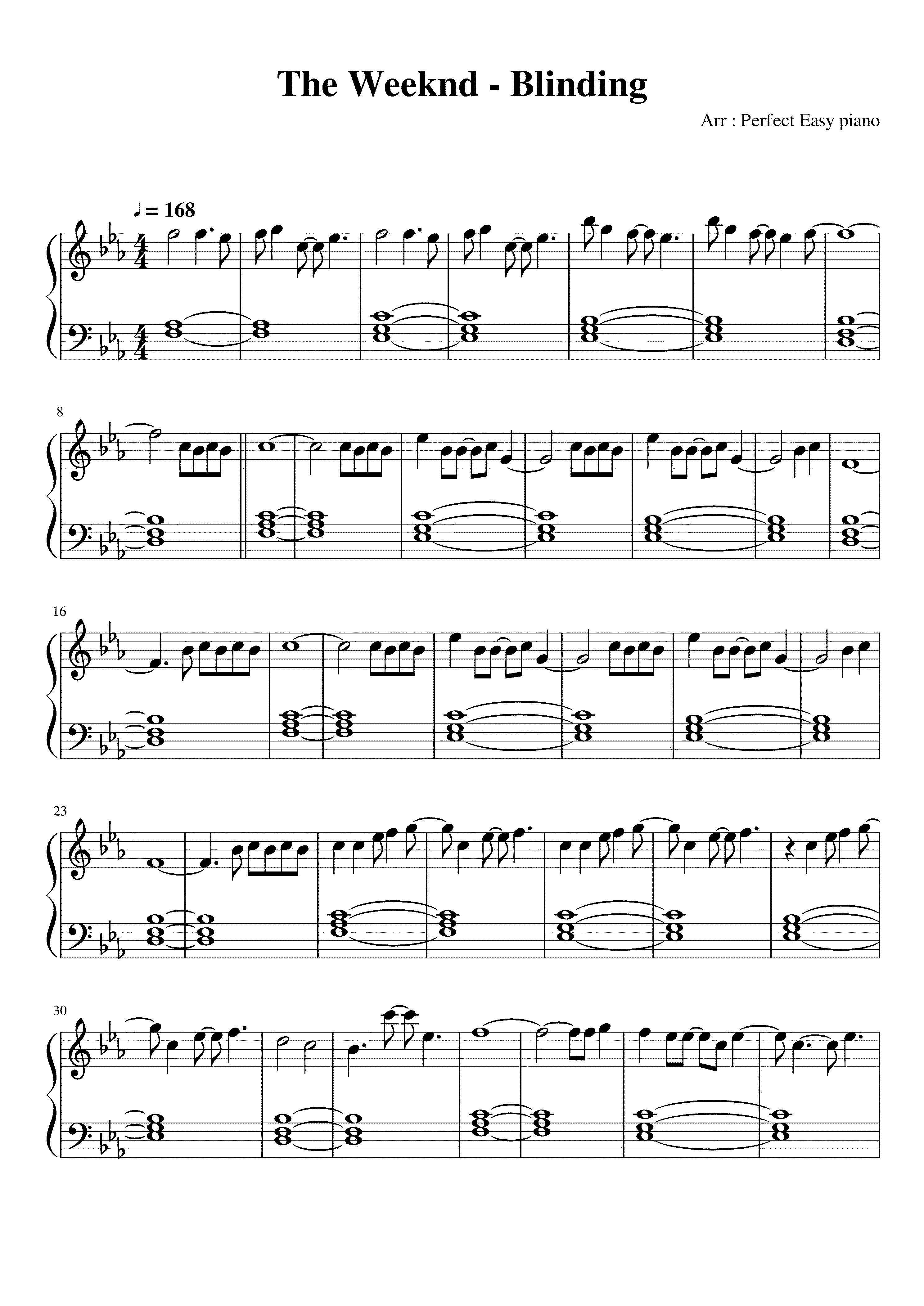 Partitura Blinding Lights