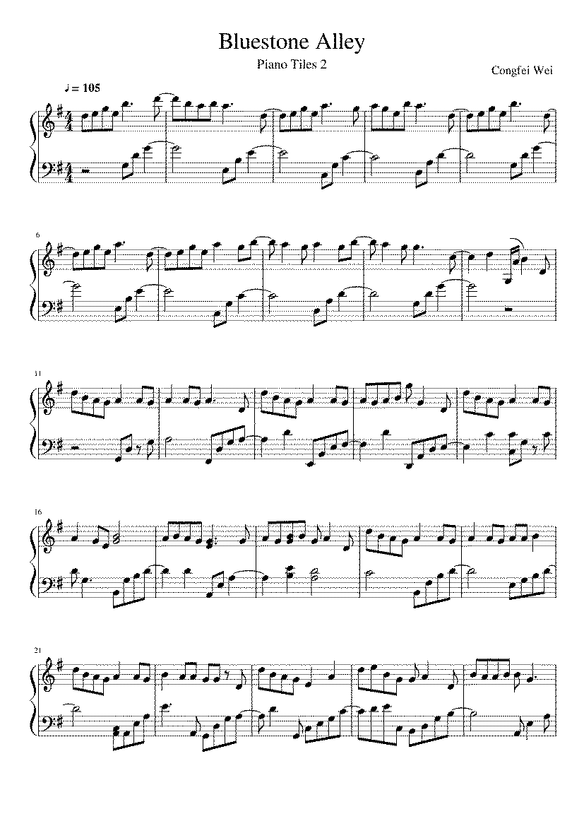 Partitura Bluestone Alley