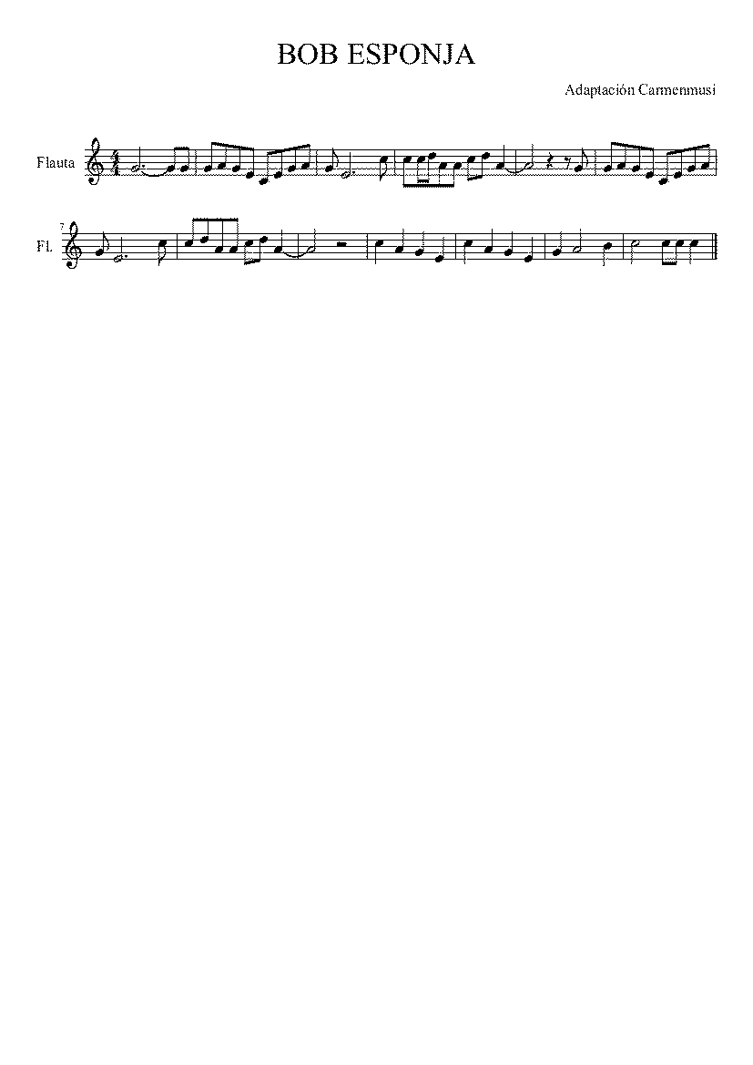 Partitura Bob Esponja