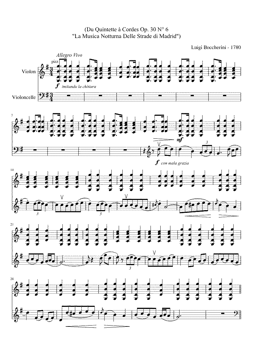 Partitura Boccherini