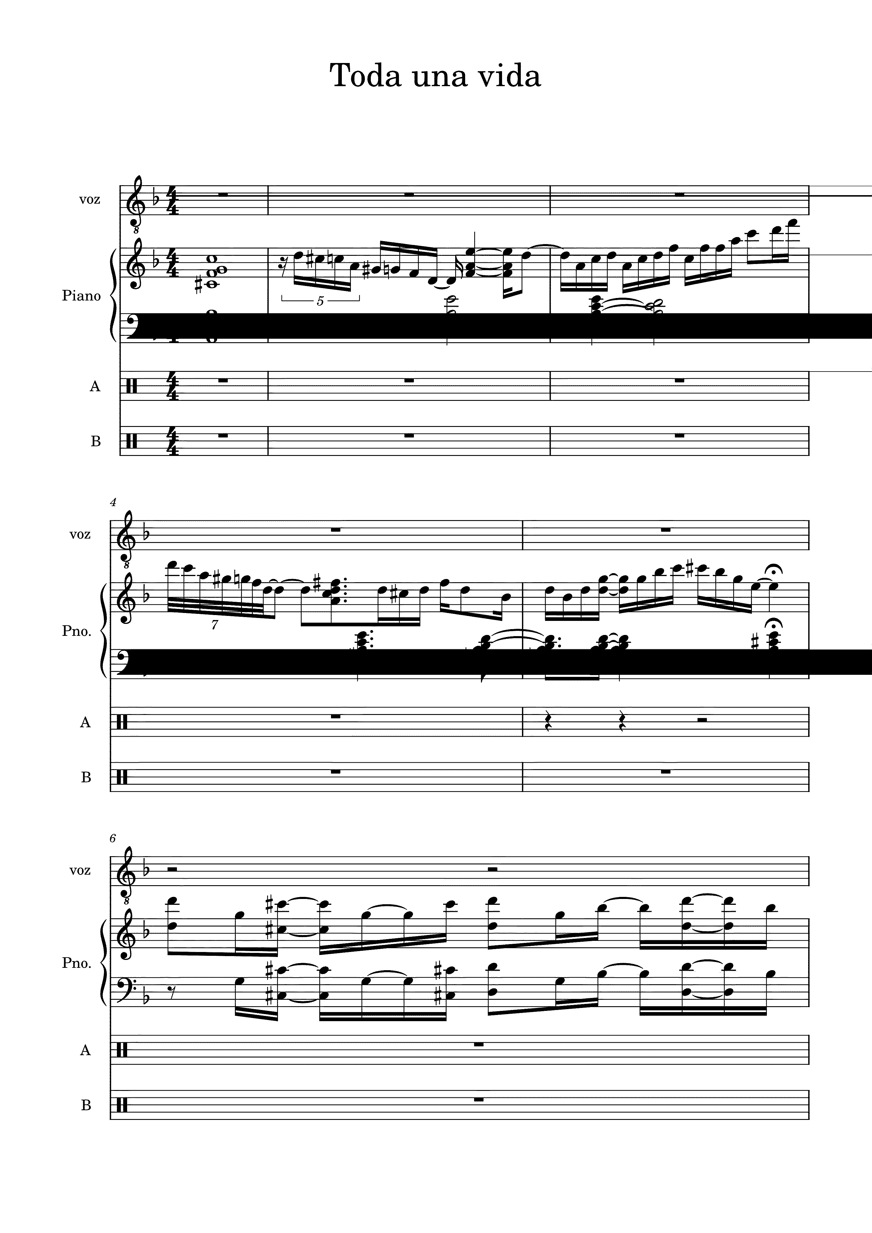 Partitura Bolero Toda Una Vida