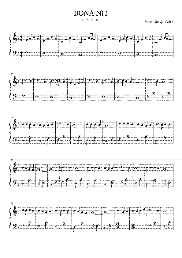 Partitura Bona Nit