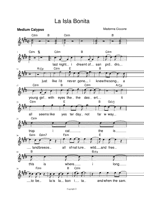 Partitura Bonita