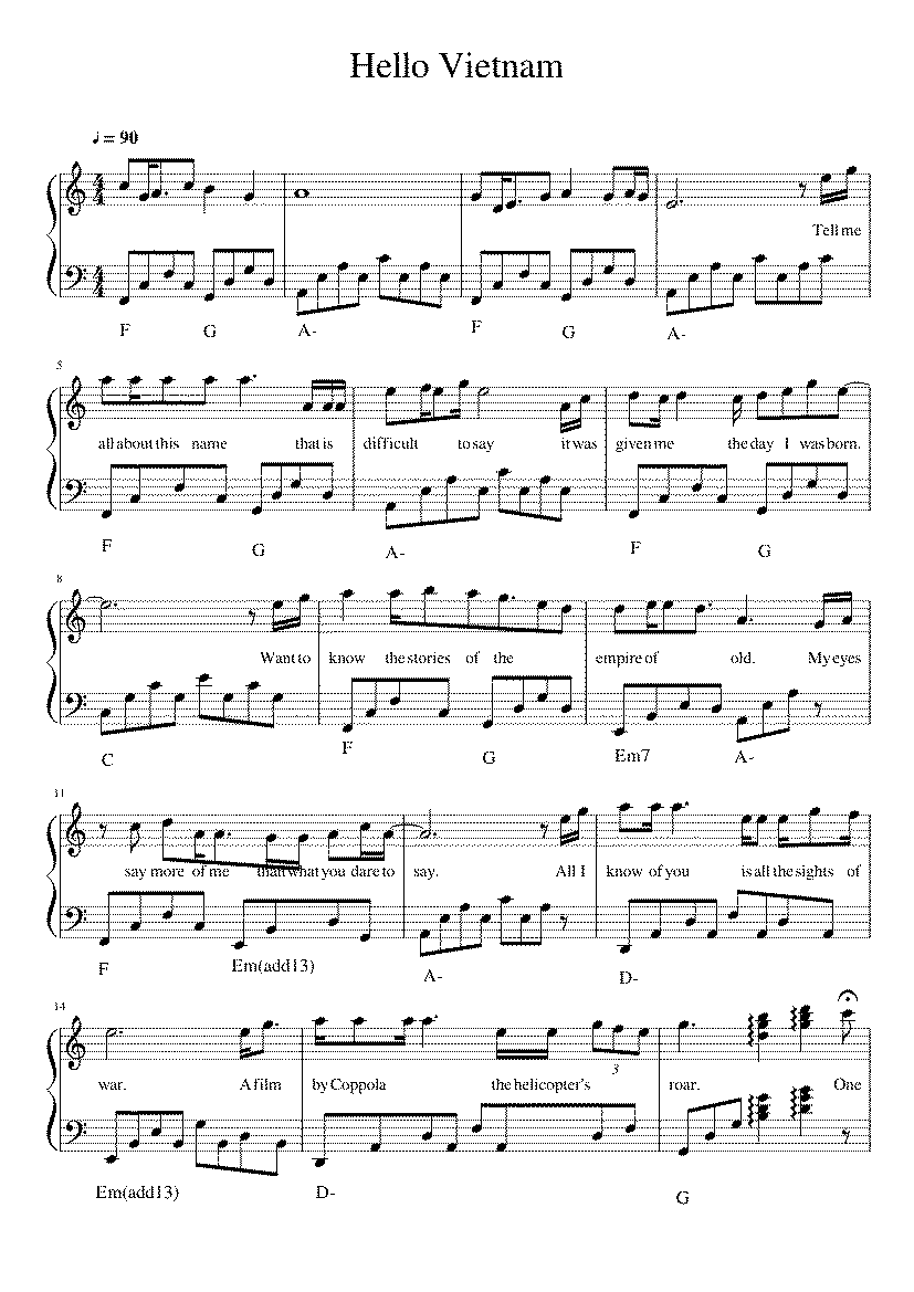 Partitura Bonjour