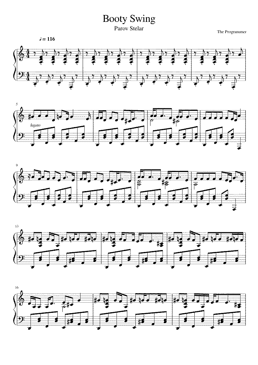Partitura Booty Swing