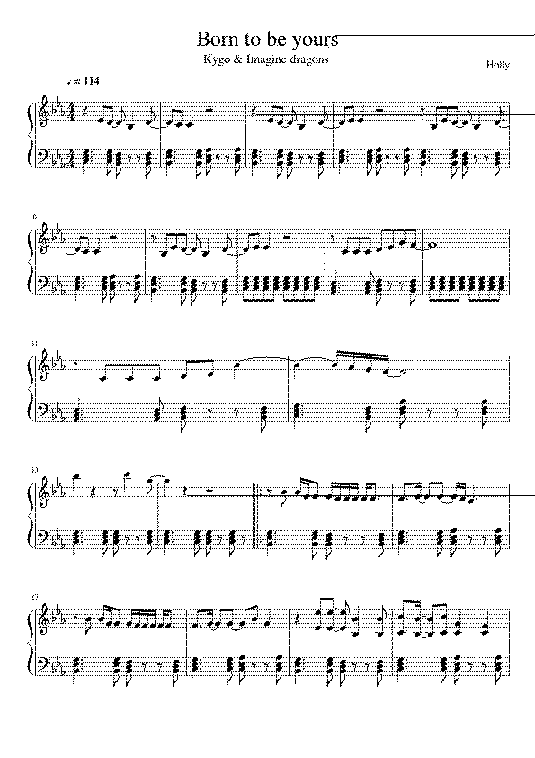 Partitura Born To Be Yours