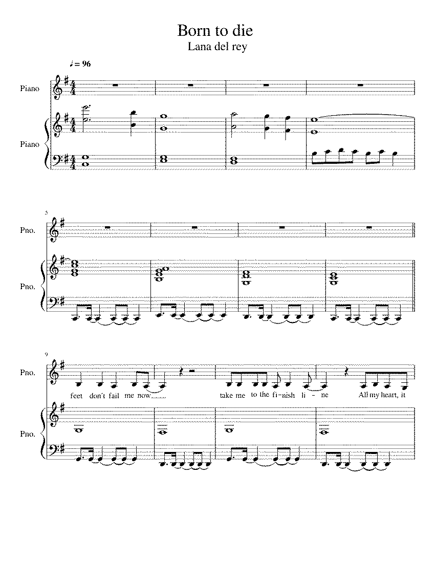 Partitura Born To Die
