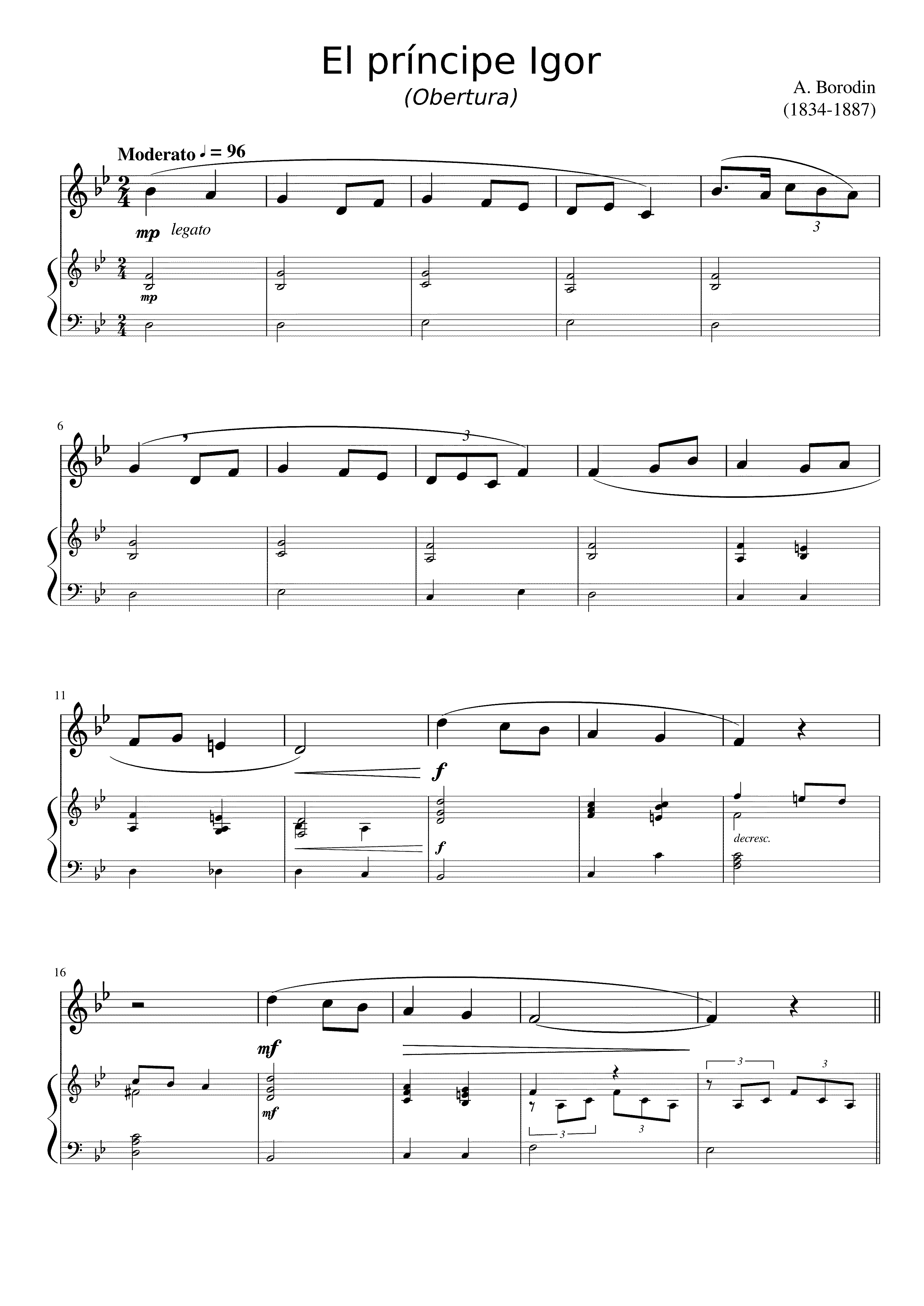 Partitura Borodin Principe Igor