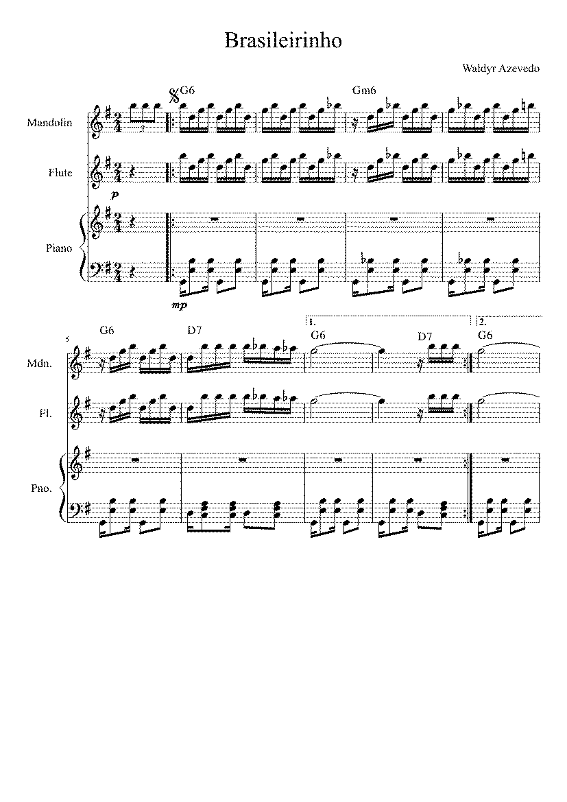 Partitura Brasileirinho