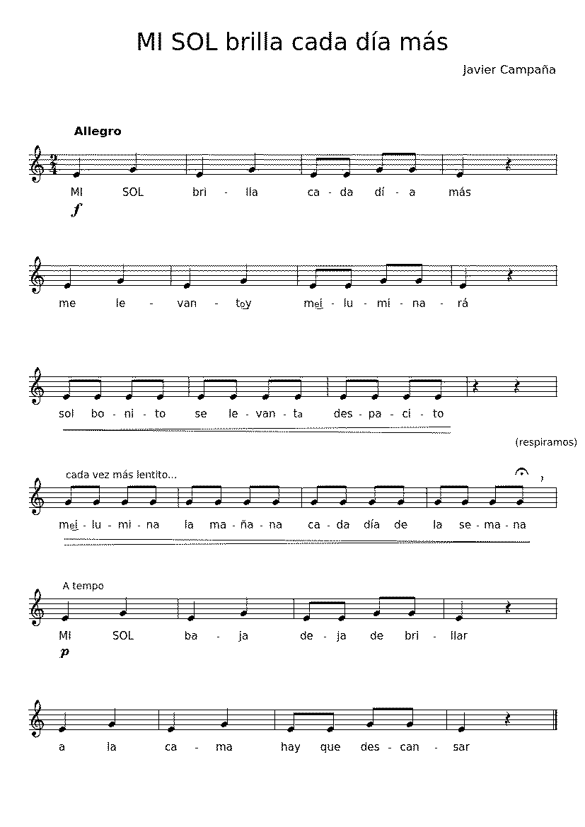 Partitura Brilla El Sol