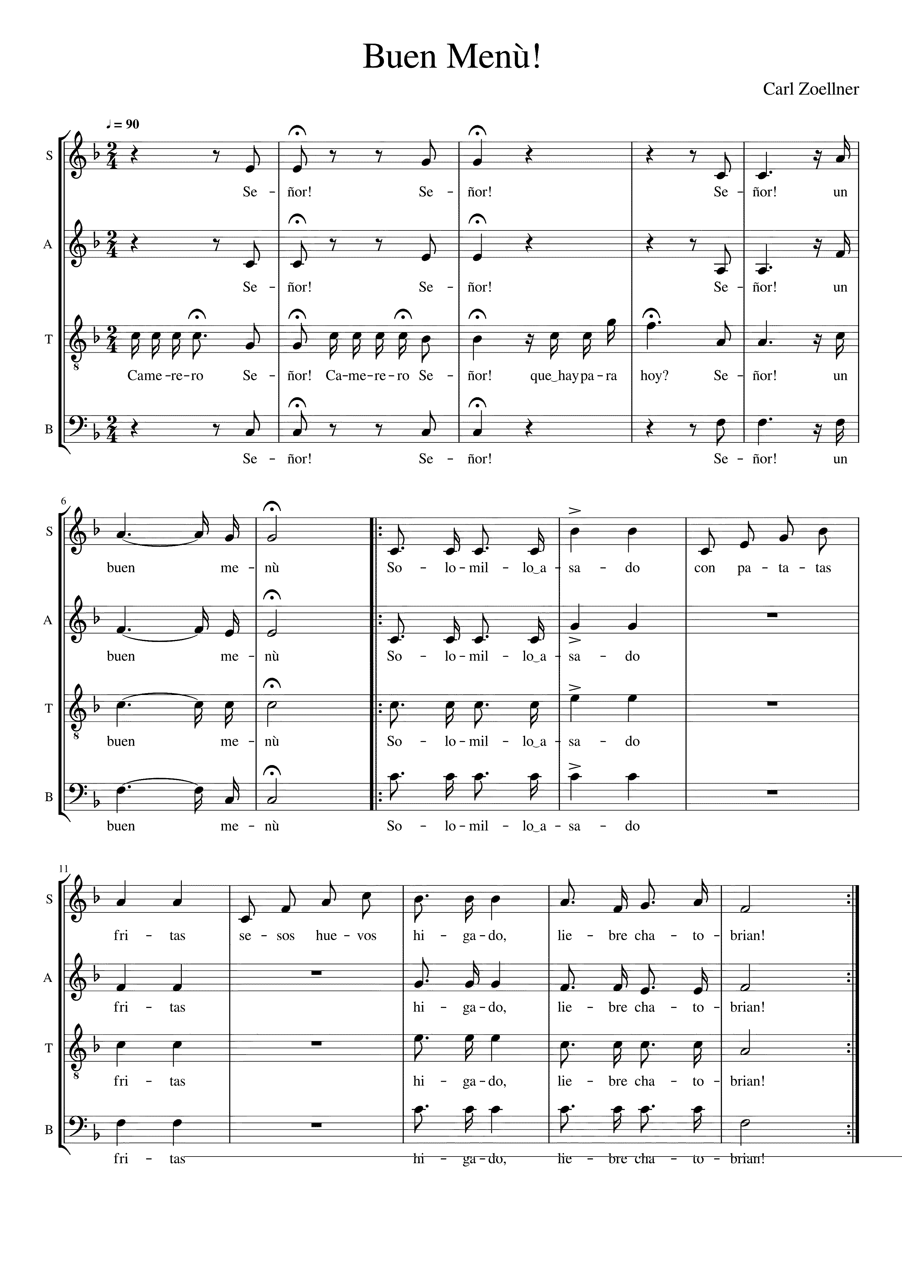Partitura Buen Menu