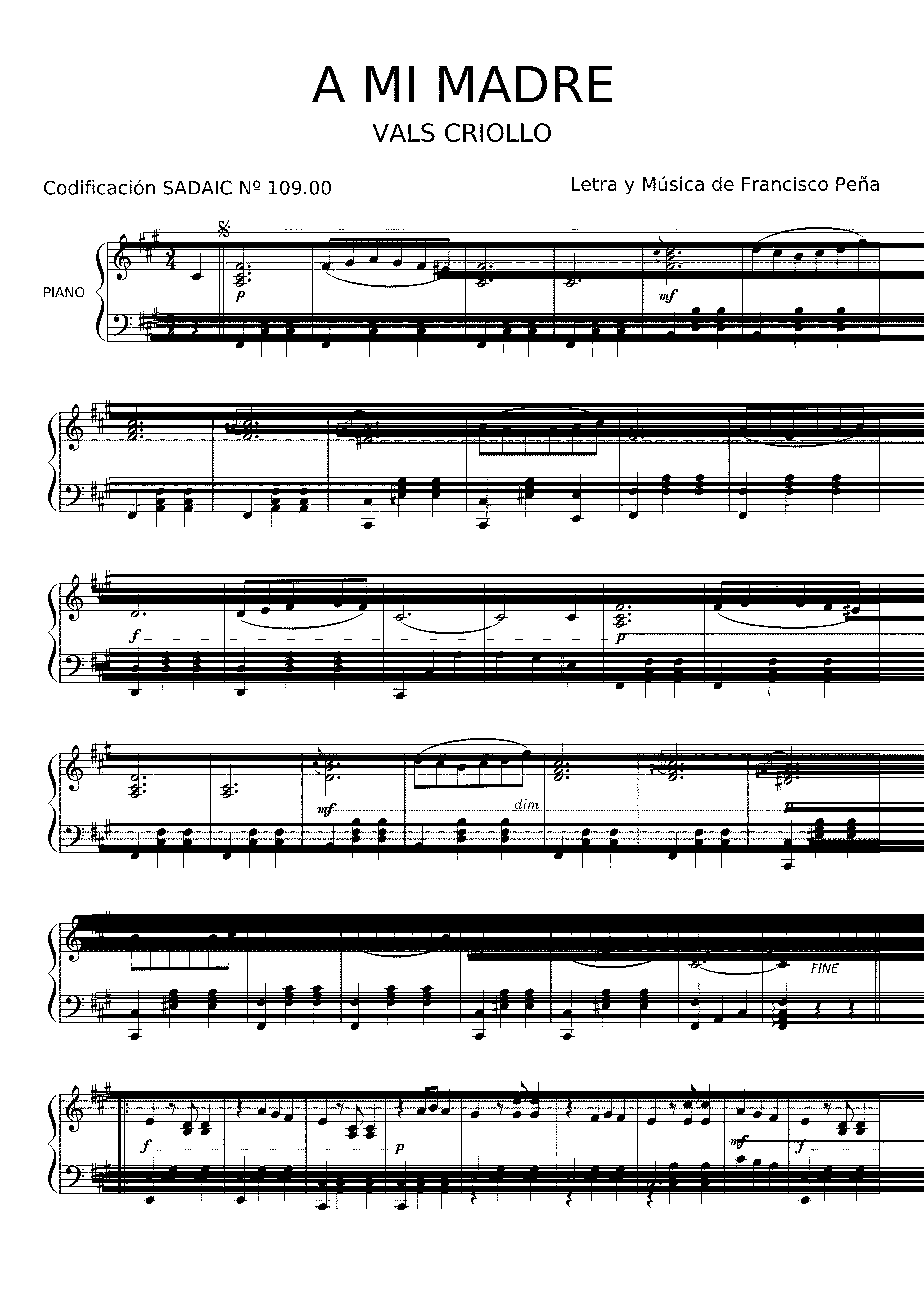 Partitura Buena Madre