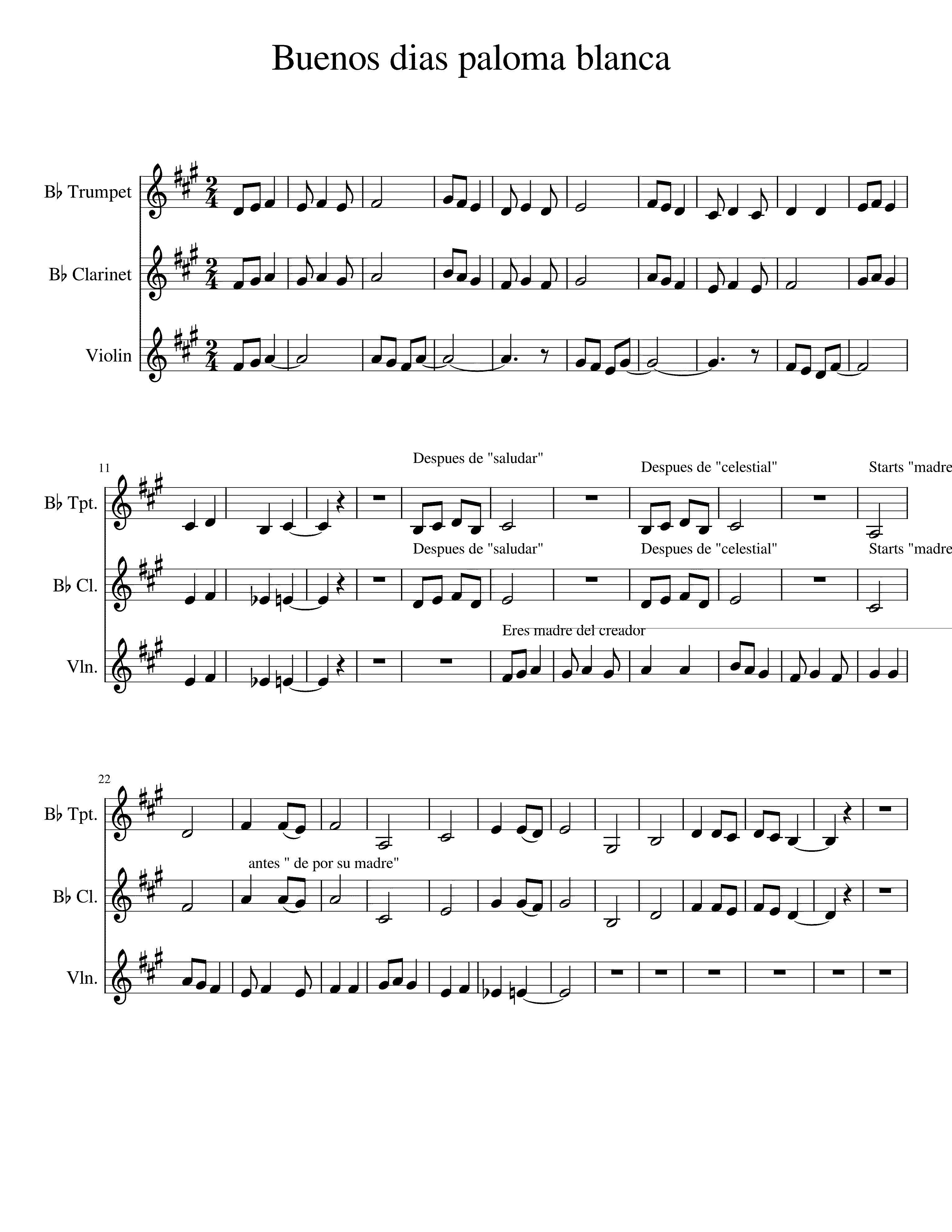 Partitura Buenos Dias