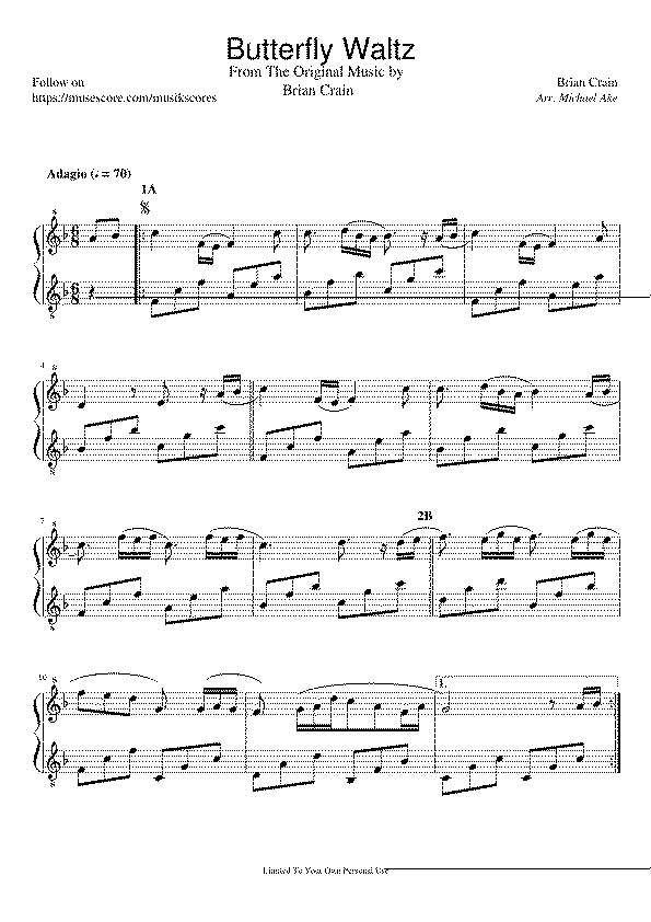 Partitura Butterfly Waltz