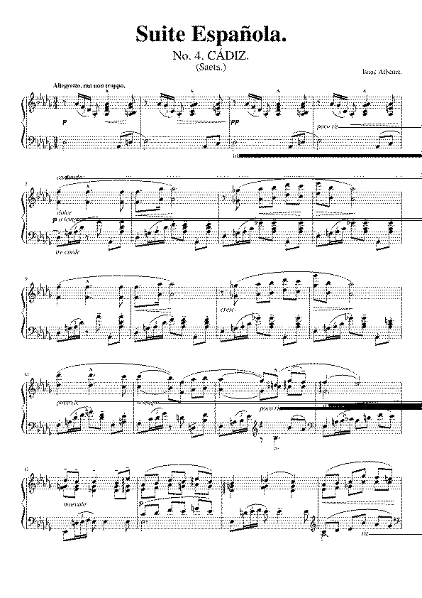 Partitura Cadiz Albeniz