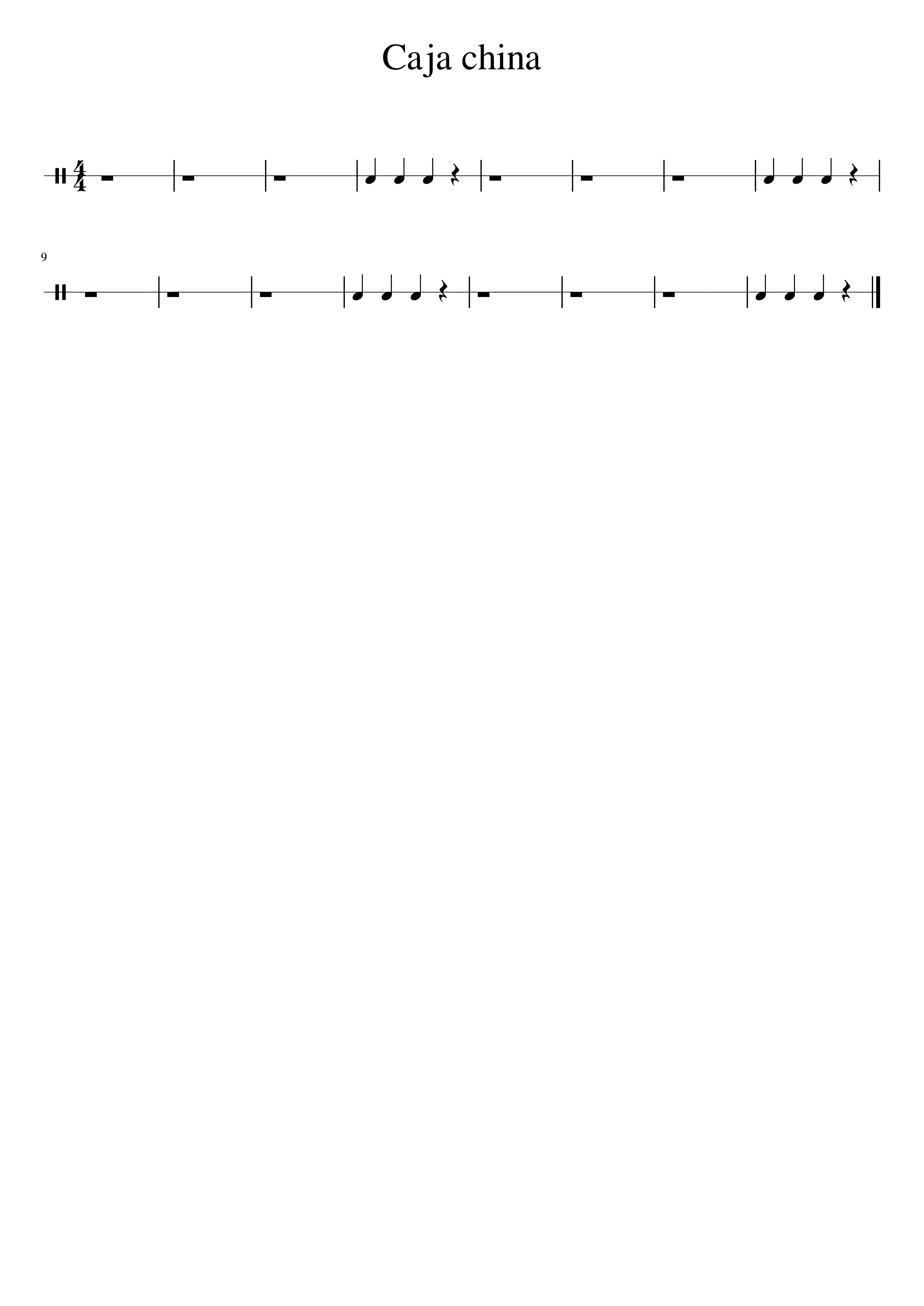 Partitura Caja China