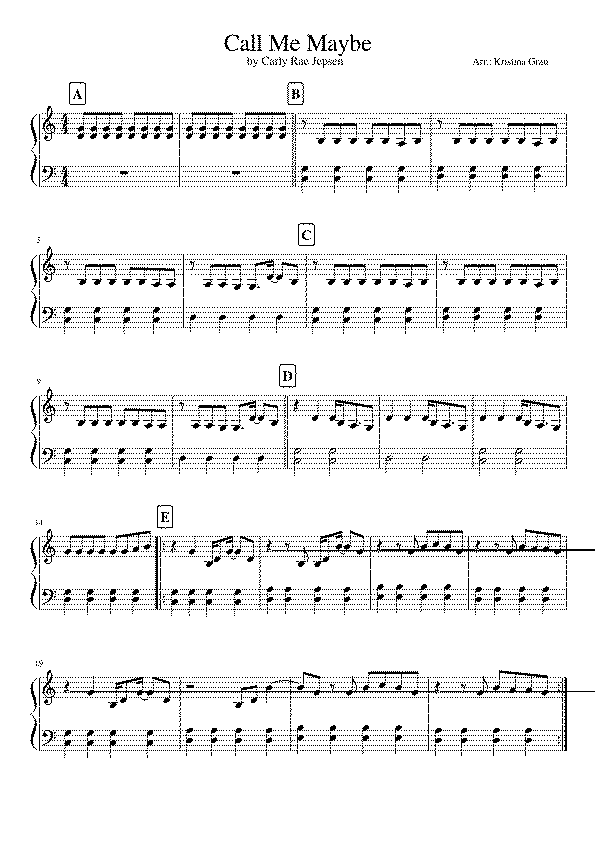Partitura Call Me Maybe