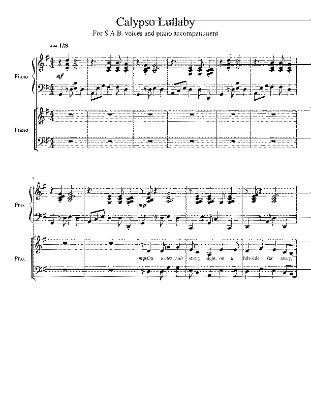Partitura Calypso Lullaby