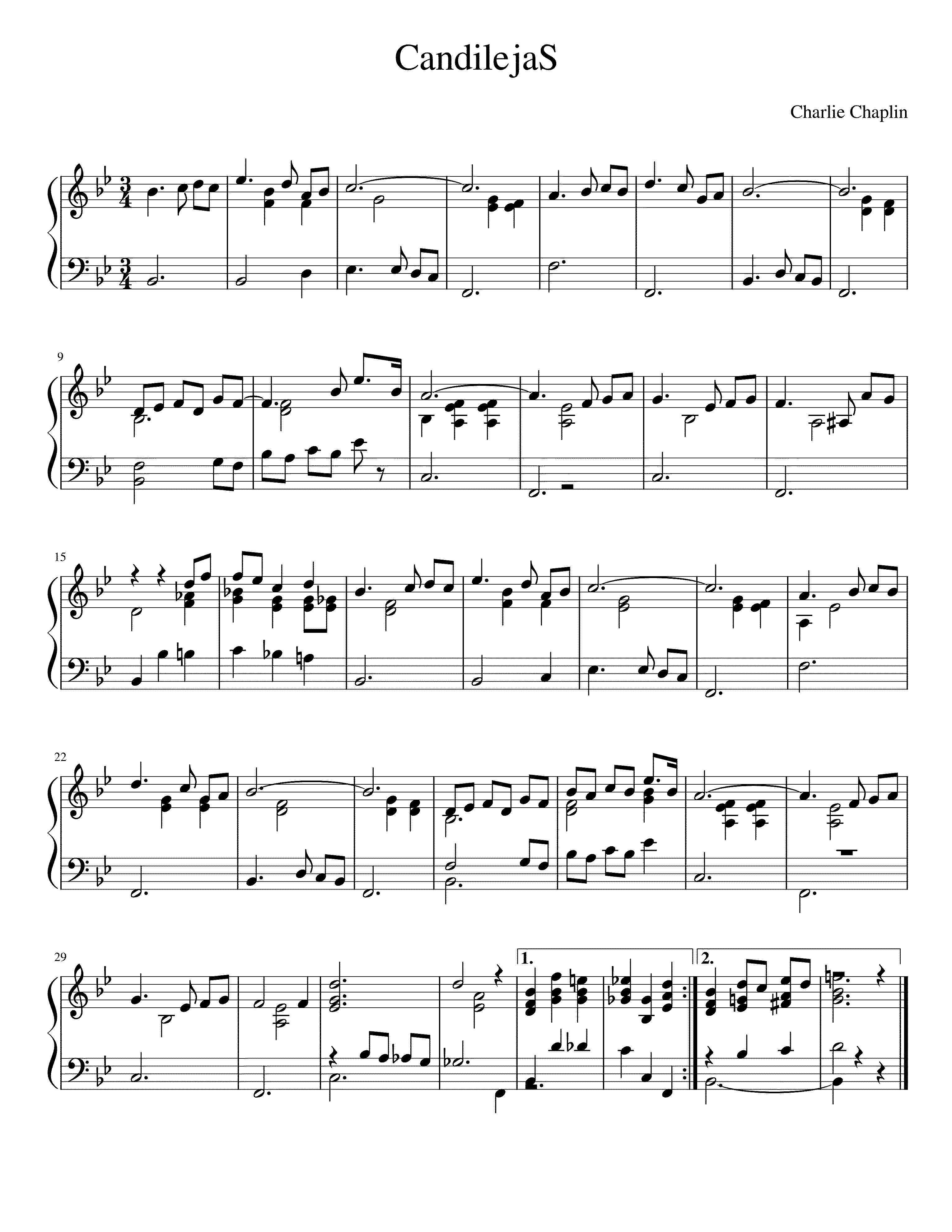 Partitura Candilejas