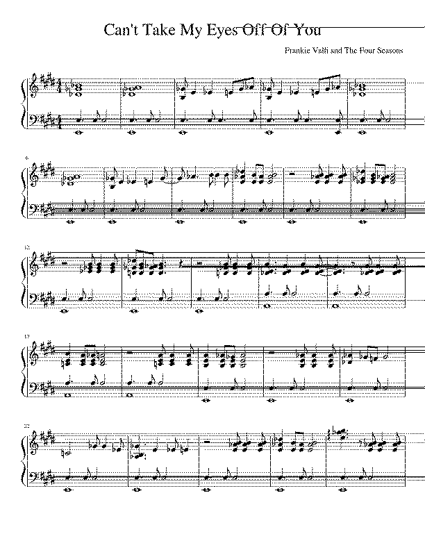 Partitura Can't Take My Eyes Off You