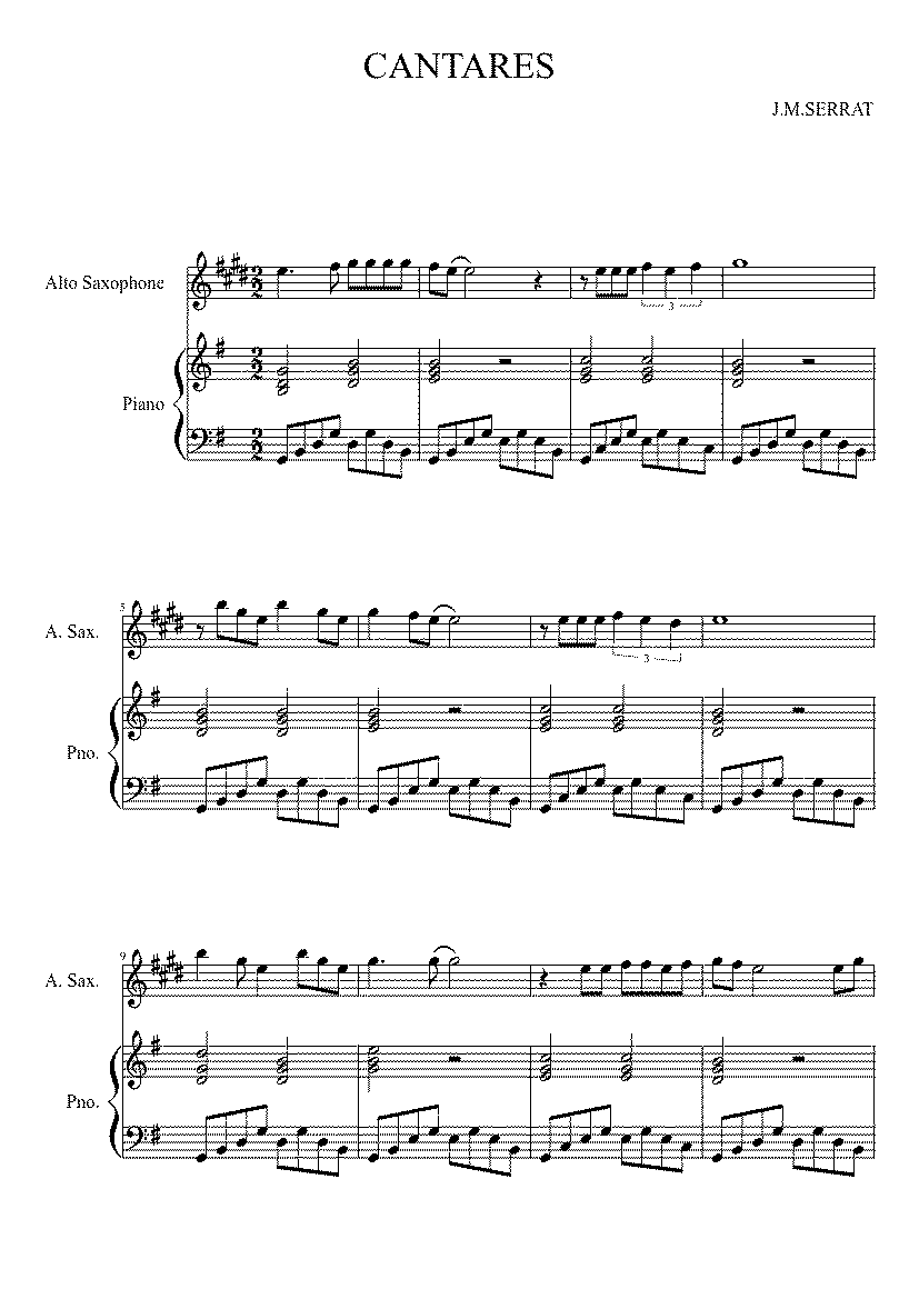 Partitura Cantares