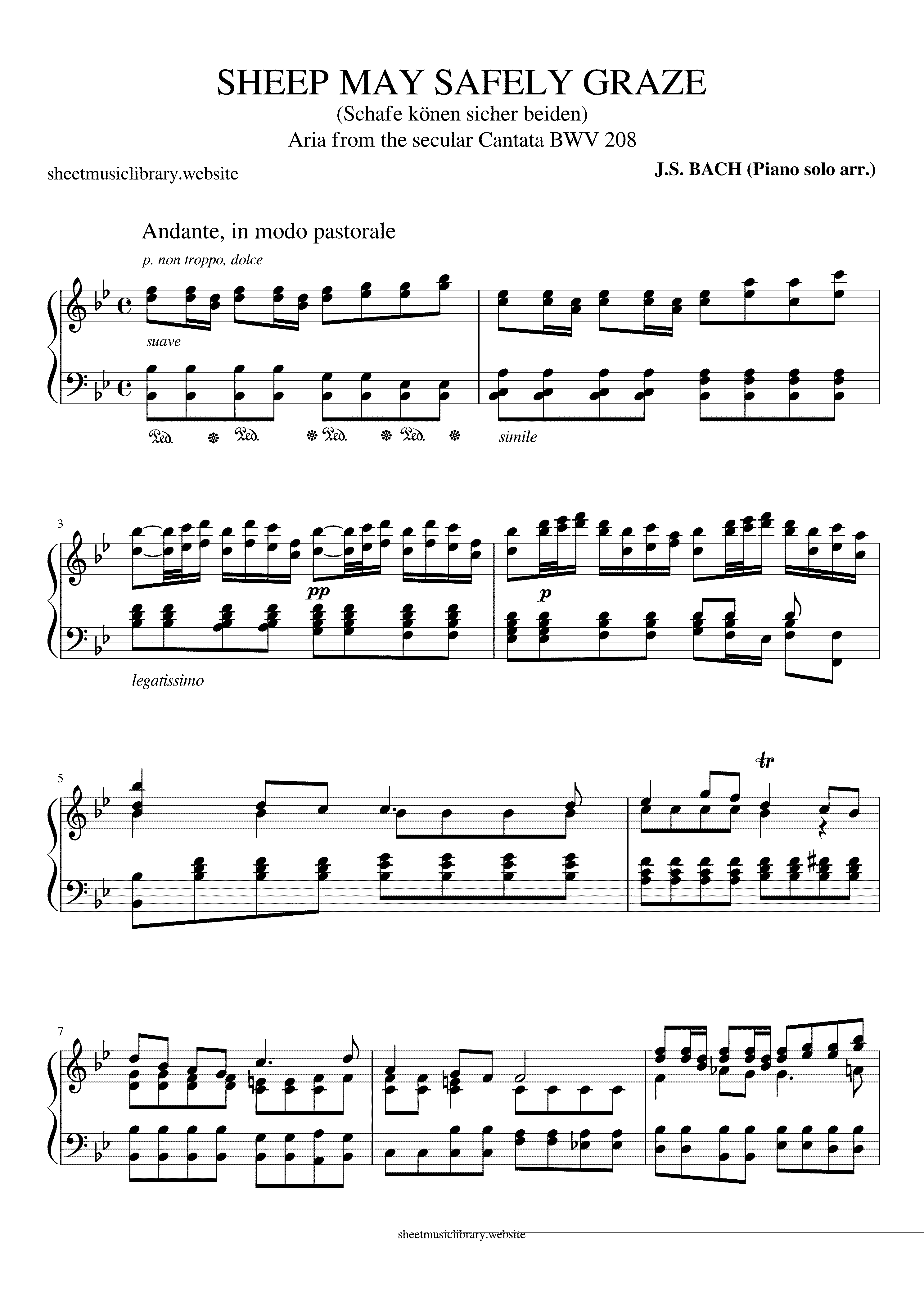 Partitura Cantata 208 Bach