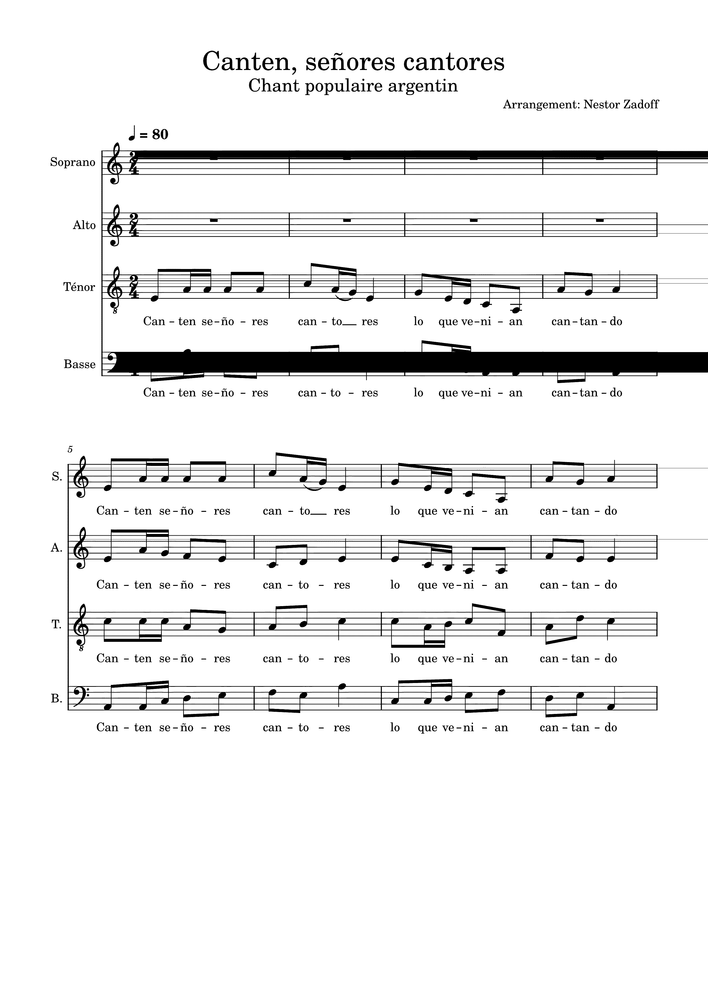 Partitura Canten Señores Cantores