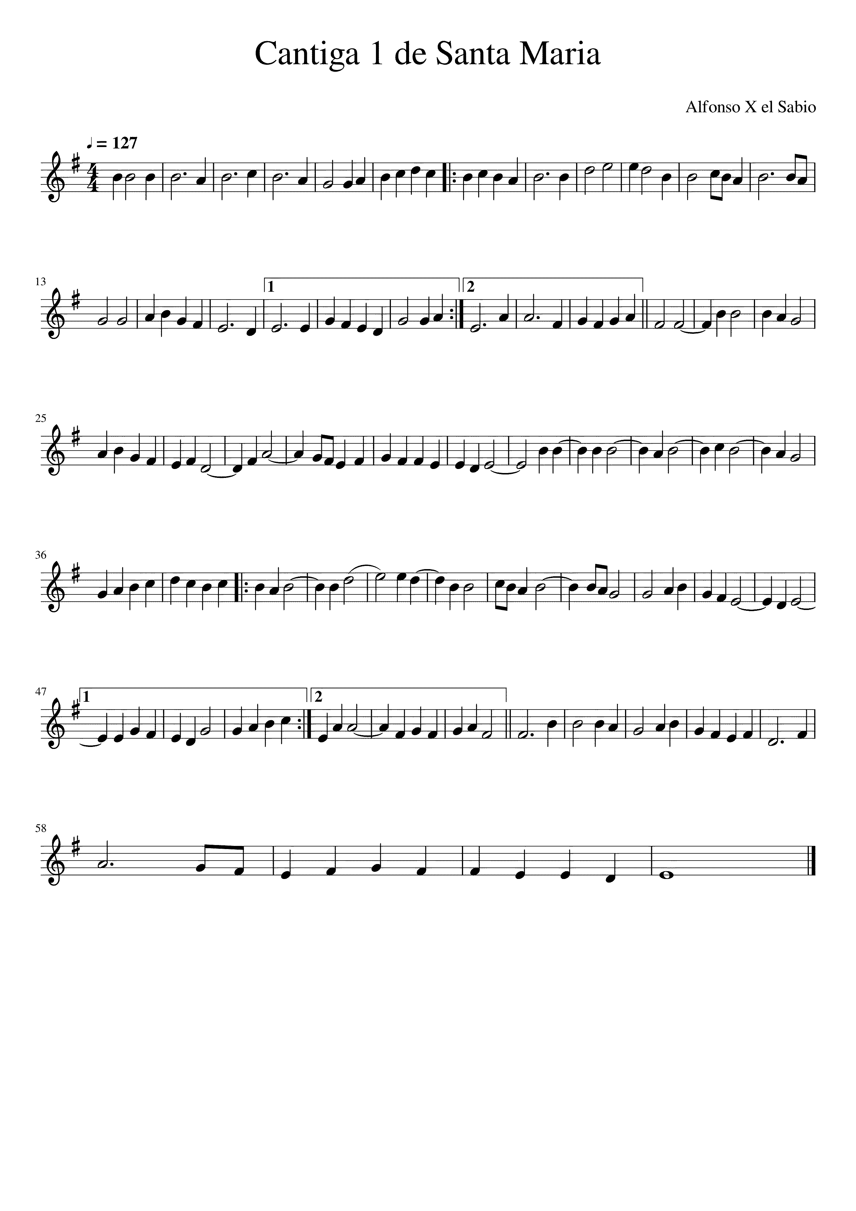 Partitura Cantiga 1