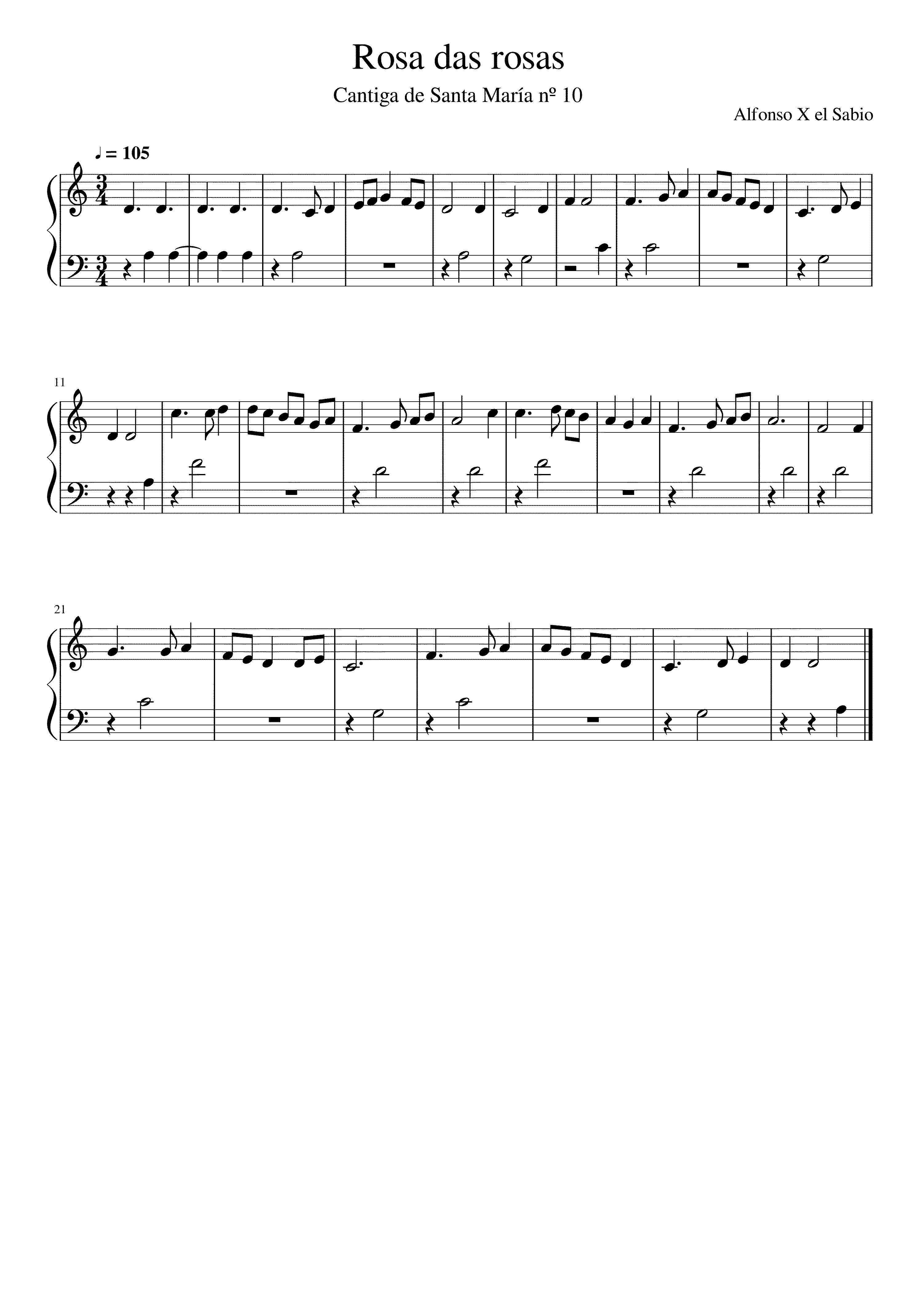 Partitura Cantiga de Alfonso X El Sabio