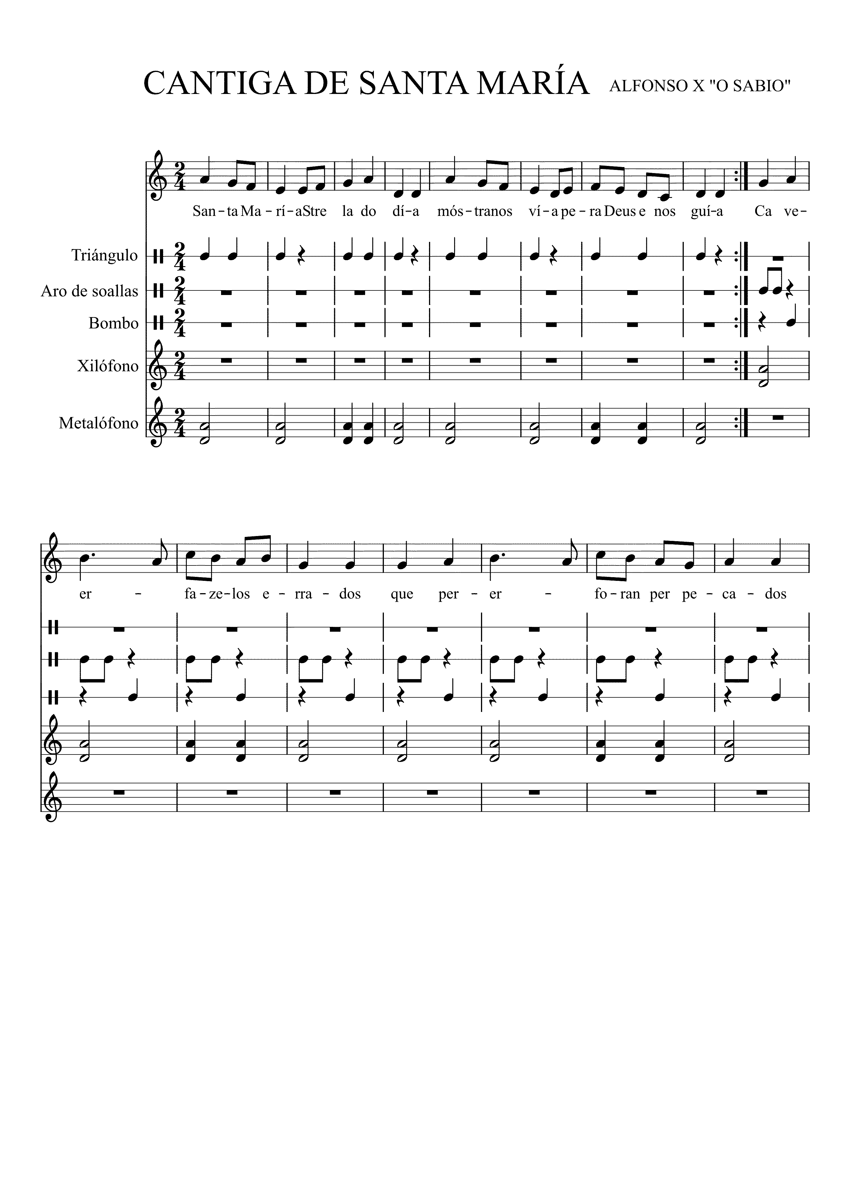 Partitura Cantiga de Santa Maria