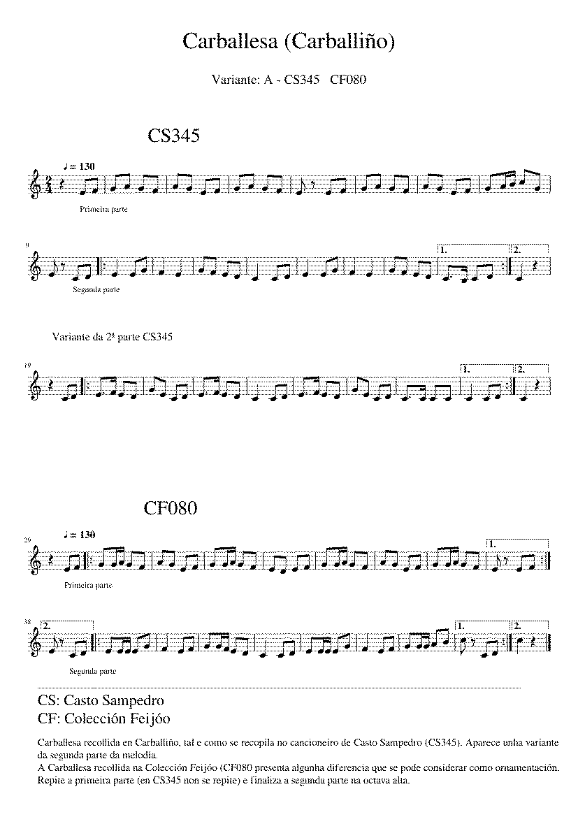 Partitura Carballesa