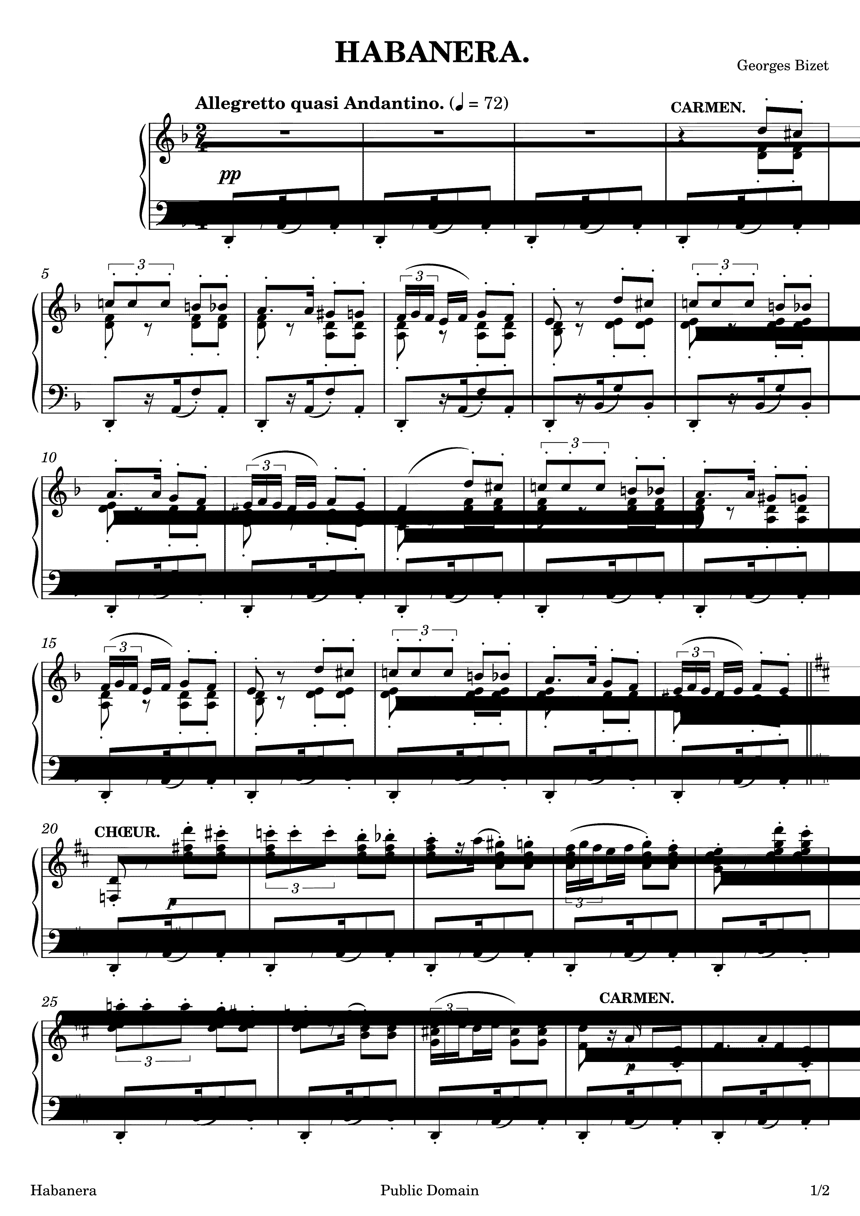 Partitura Carmen Bizet