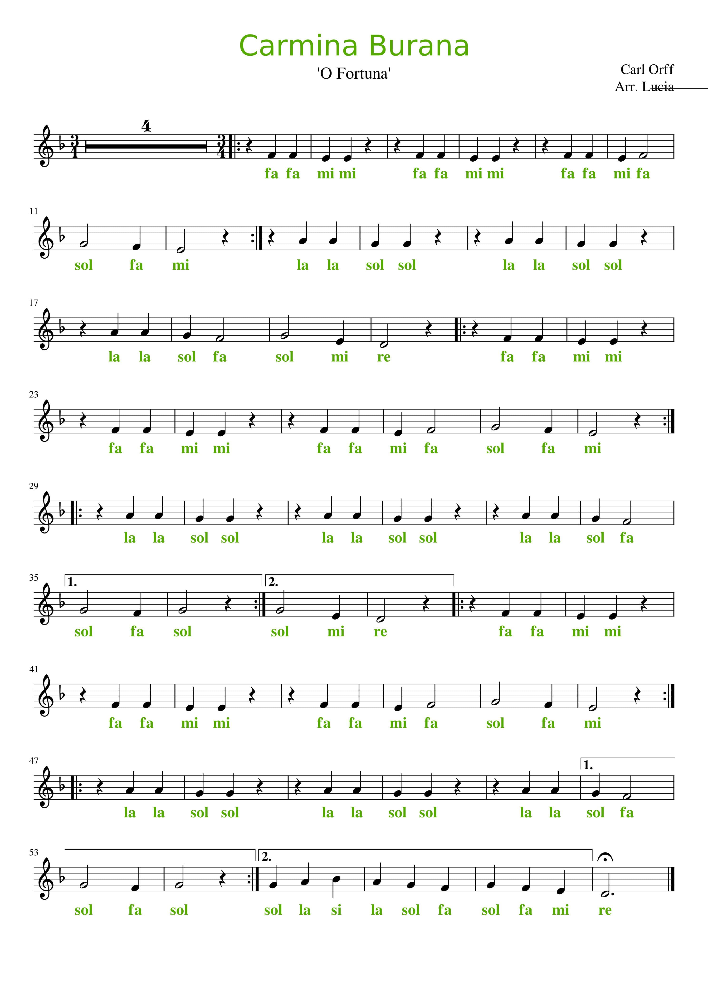 Partitura Carmina Burana O Fortuna