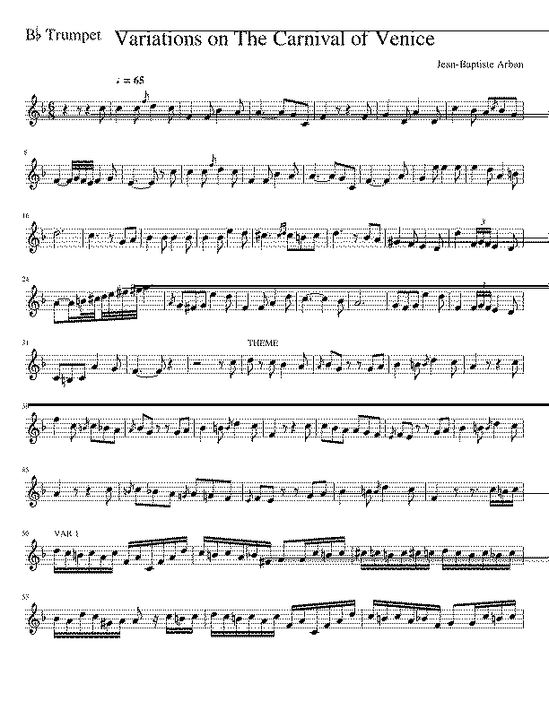 Partitura Carnival of Venice