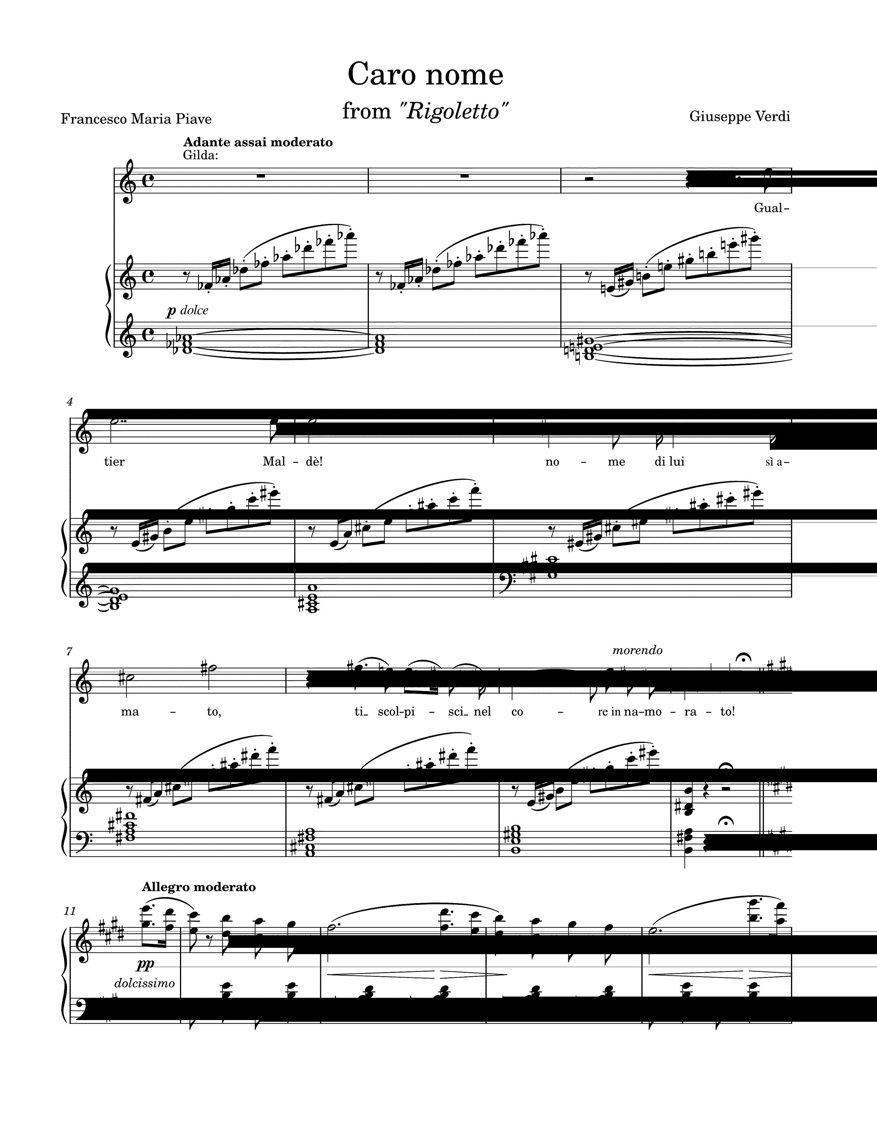 Partitura Caro Nome