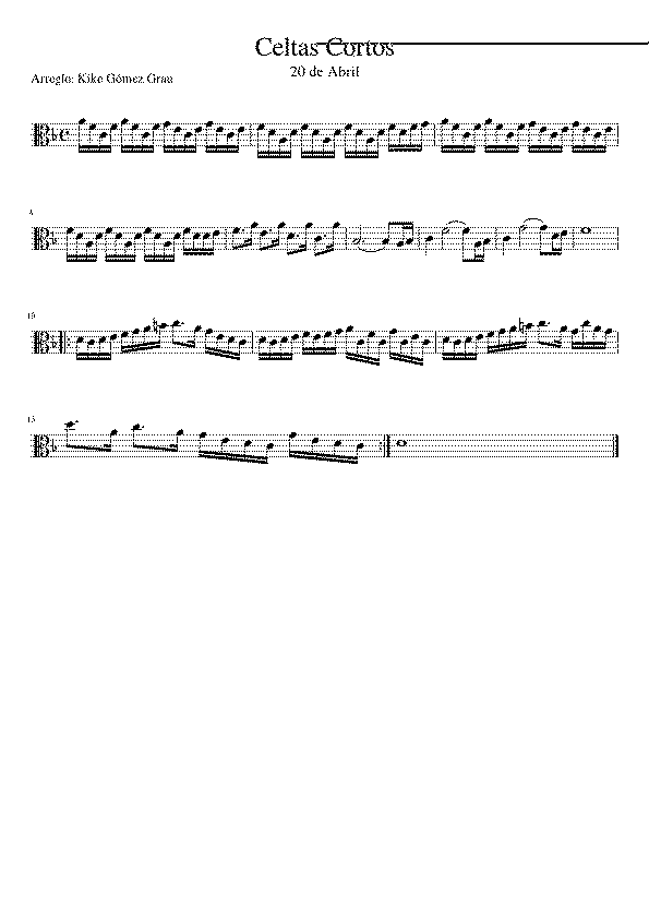 Partitura Celtas Cortos 20 de Abril