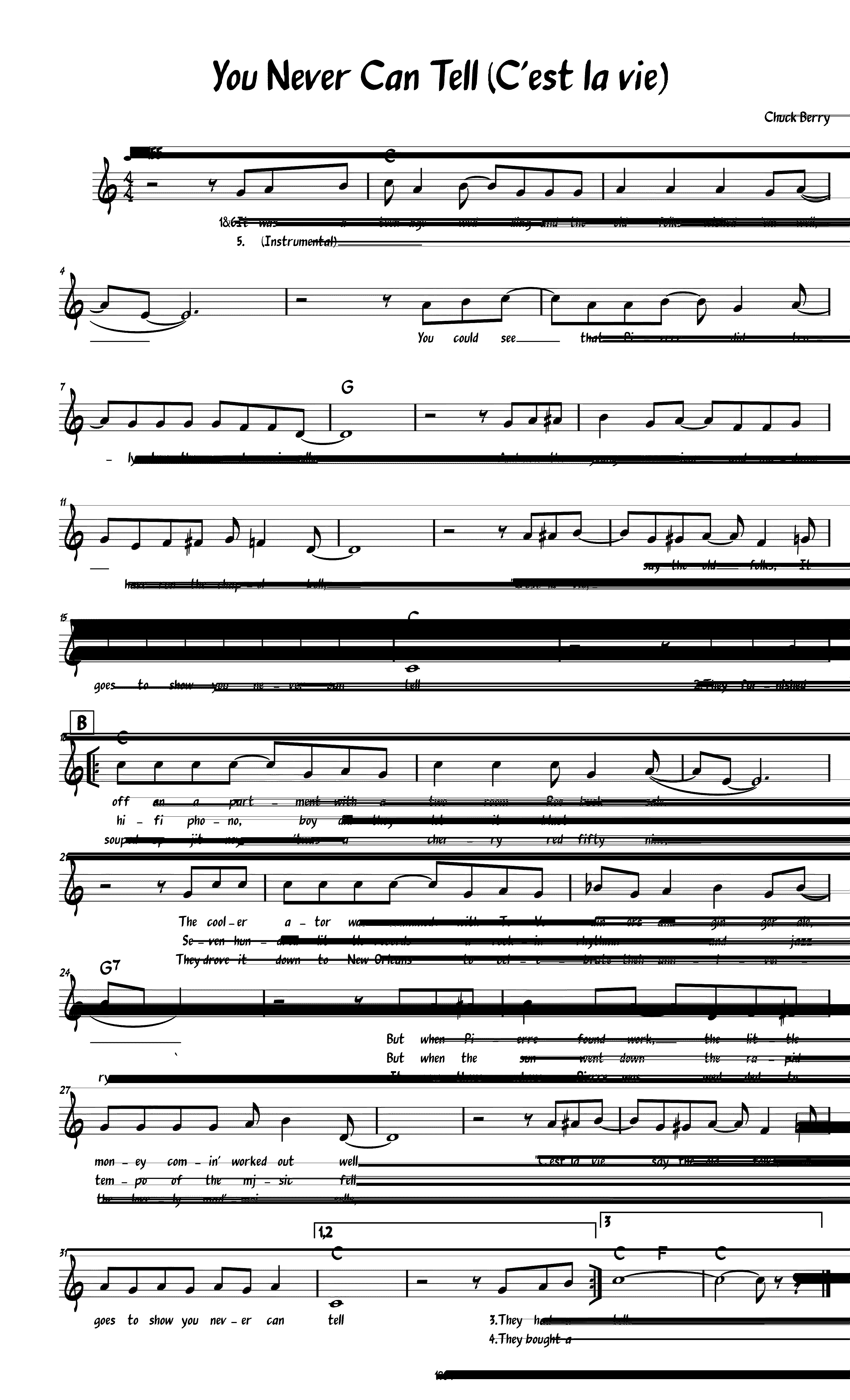 Partitura C'est La Vie